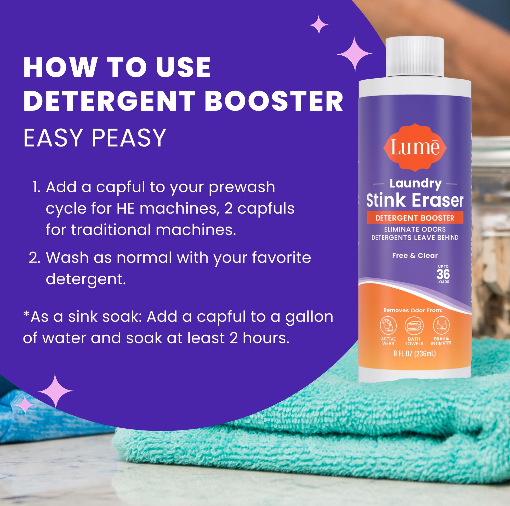 Foto 5 | Borrador Detergent Booster & Sink Soak Lume Para Lavar Ropa, 240 Ml - Venta Internacional.