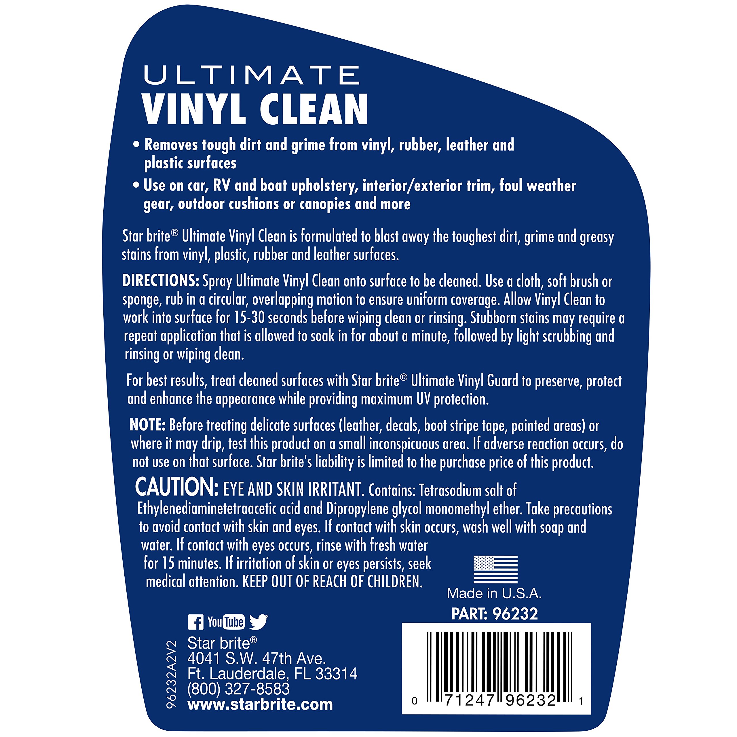 Foto 3 pulgar | Limpiador Multisuperficie Star Brite Ultimate Vinyl Clean 960 Ml - Venta Internacional.