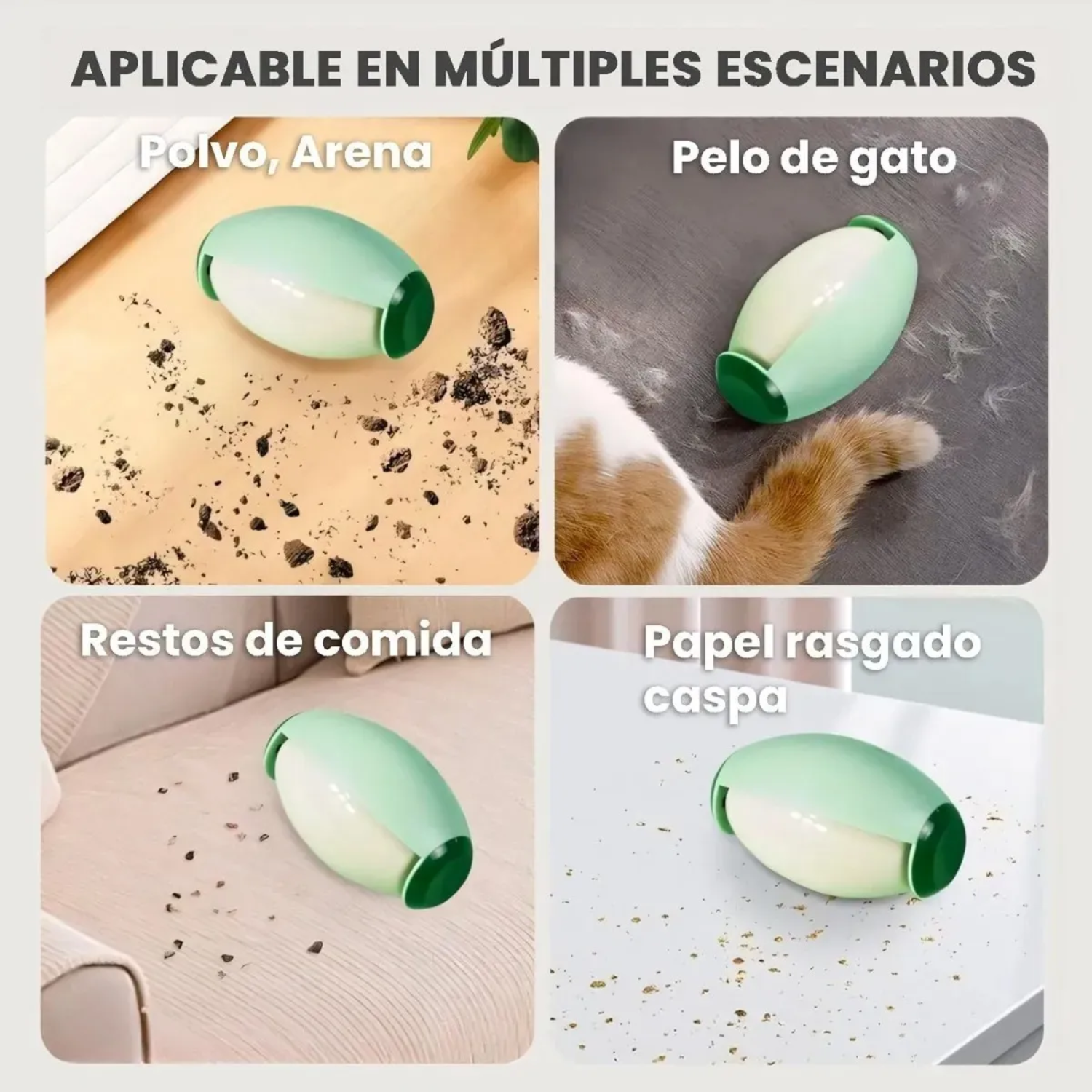 Foto 4 pulgar | Rodillo Quita Pelusa Pelo Mascota Portátil Goma Reutilizable 2pzs