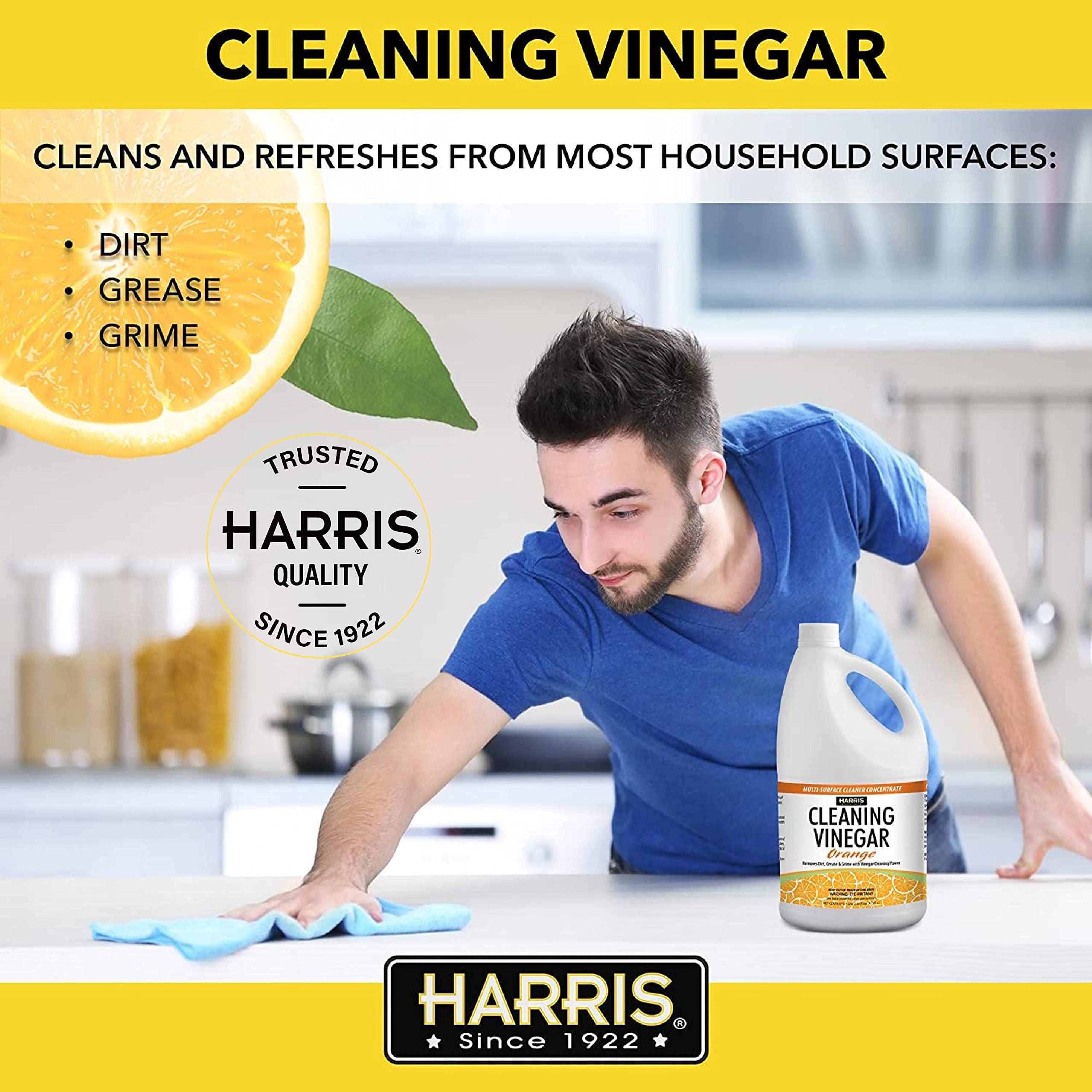 Foto 2 | Limpiador De Superficies Harris  Vinagre De Limpieza  3 8 L (naranja) Con Embudo - Venta Internacional.