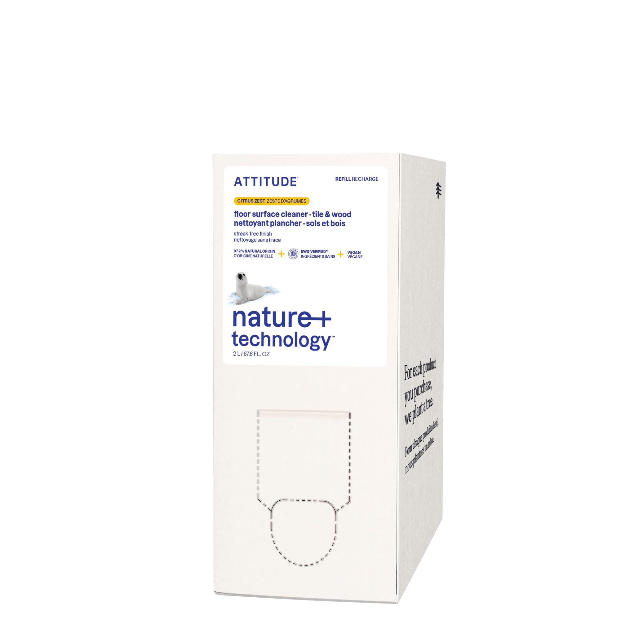 Foto 1 | Recambio Para Limpiador De Pisos Attitude Ewg Verified  2 Litros  Aroma Cítrico - Venta Internacional.