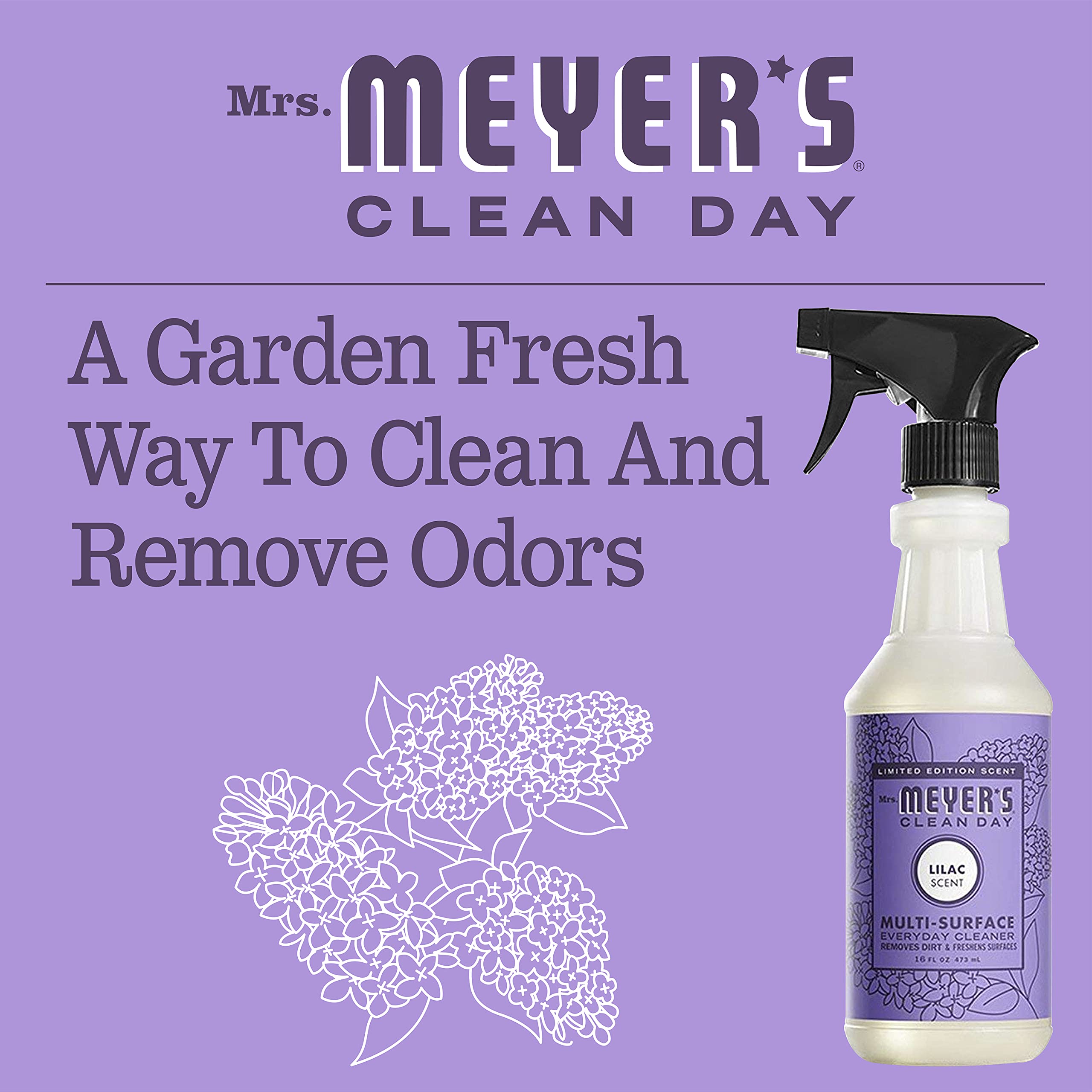 Foto 5 | Limpiador Diario Mrs. Meyer's Clean Day Con Aroma A Lila  480 Ml (paquete De 3) - Venta Internacional.
