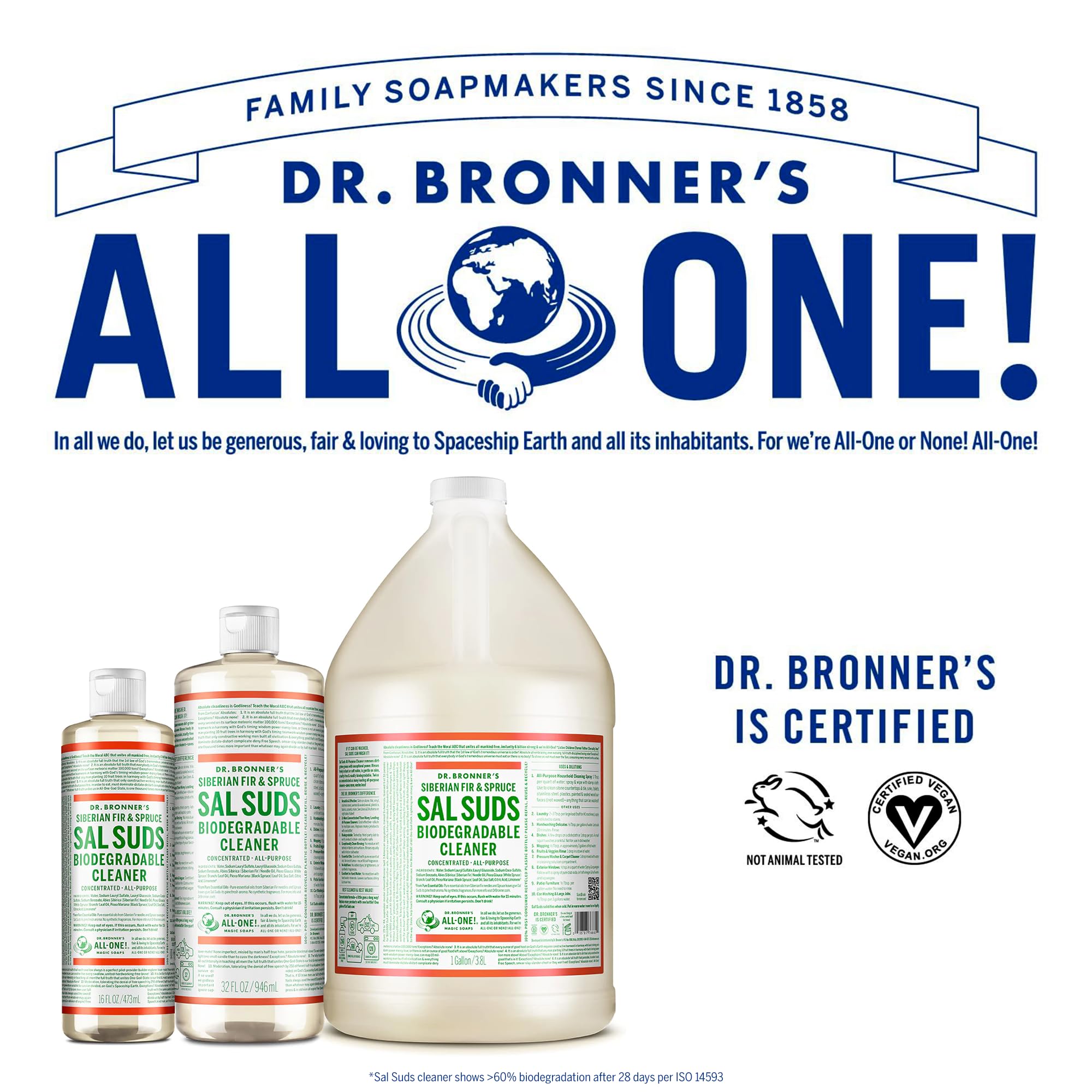 Foto 6 pulgar | Limpiador Biodegradable Dr. Bronner's Sal Suds  3.78 l - Venta Internacional