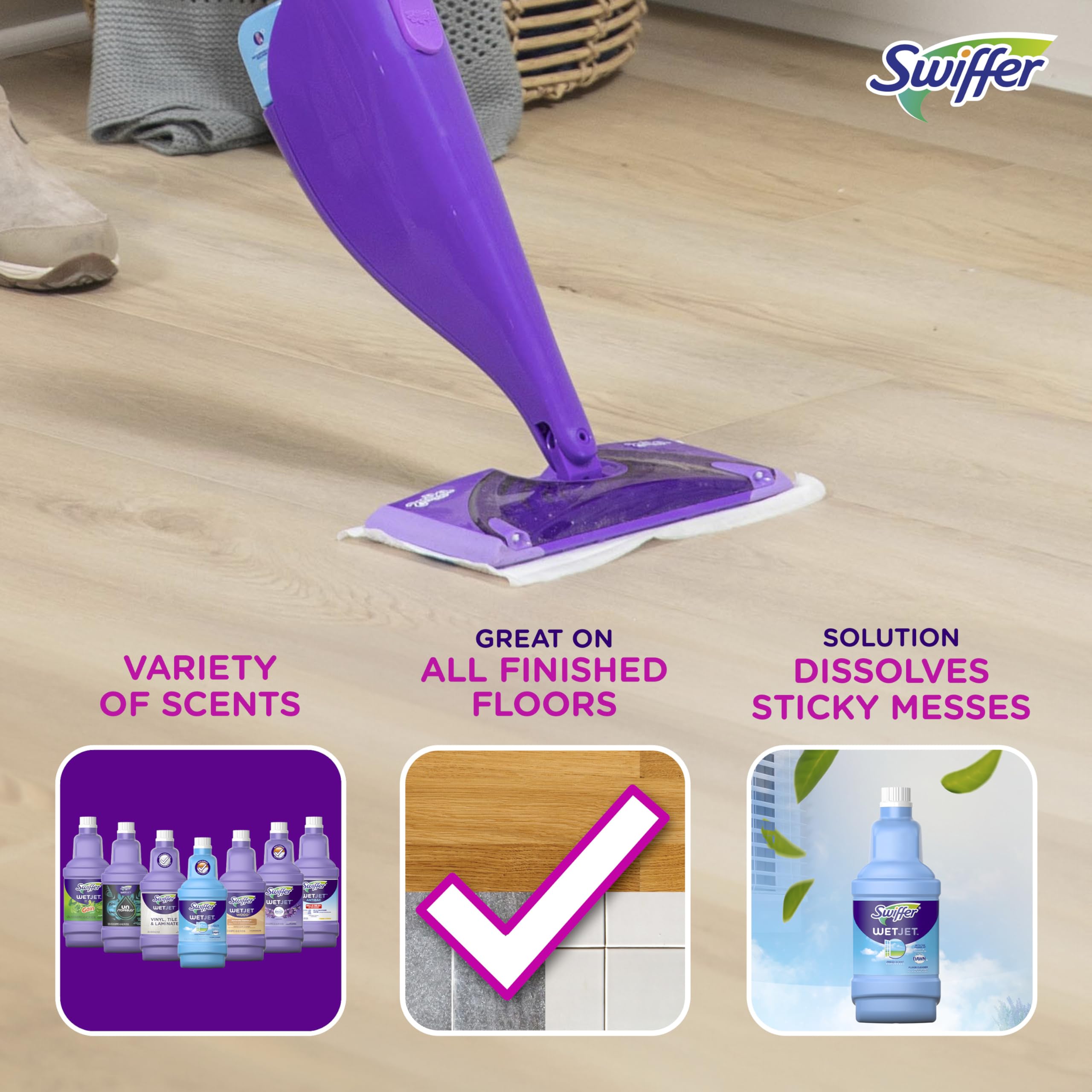 Foto 3 pulgar | Limpiador De Suelos Swiffer Wetjet Multiusos Con Gain Scent  1 25 L - Venta Internacional.