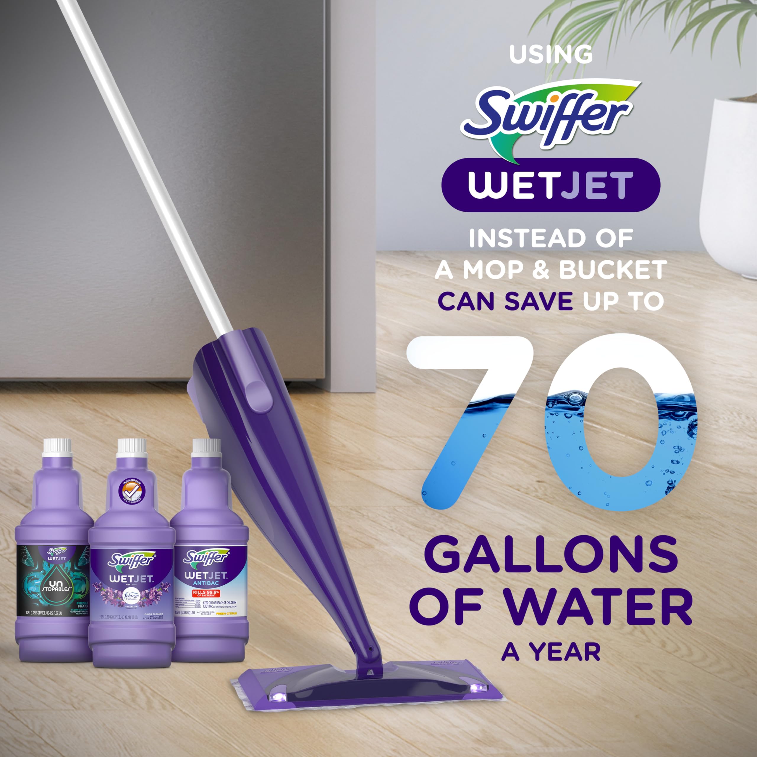 Foto 4 | Limpiador De Suelos Swiffer Wetjet Multiusos Con Gain Scent  1 25 L - Venta Internacional.
