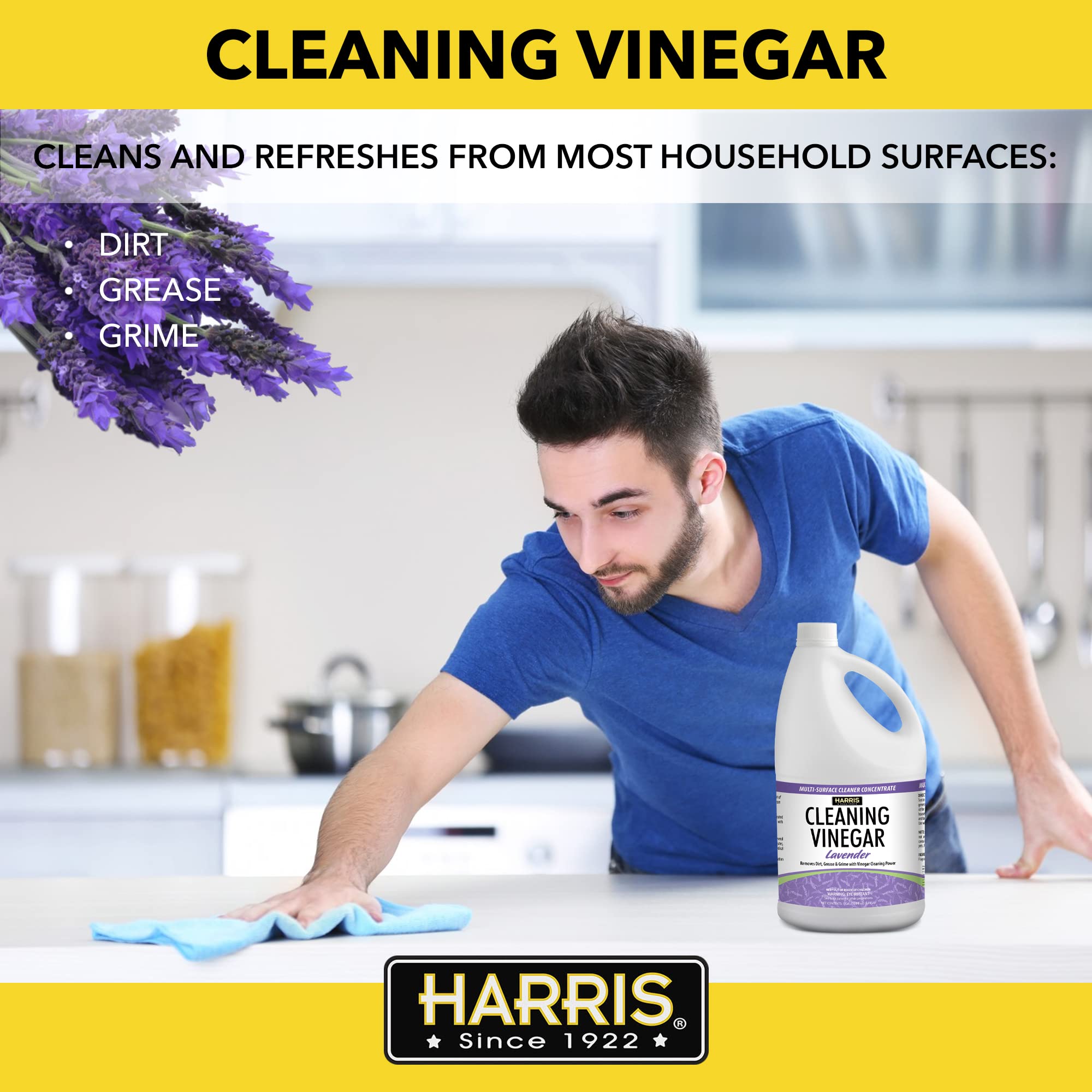 Foto 3 pulgar | Limpiador De Superficies Harris Cleaning Vinagre Lavanda 3 8 L - Venta Internacional.