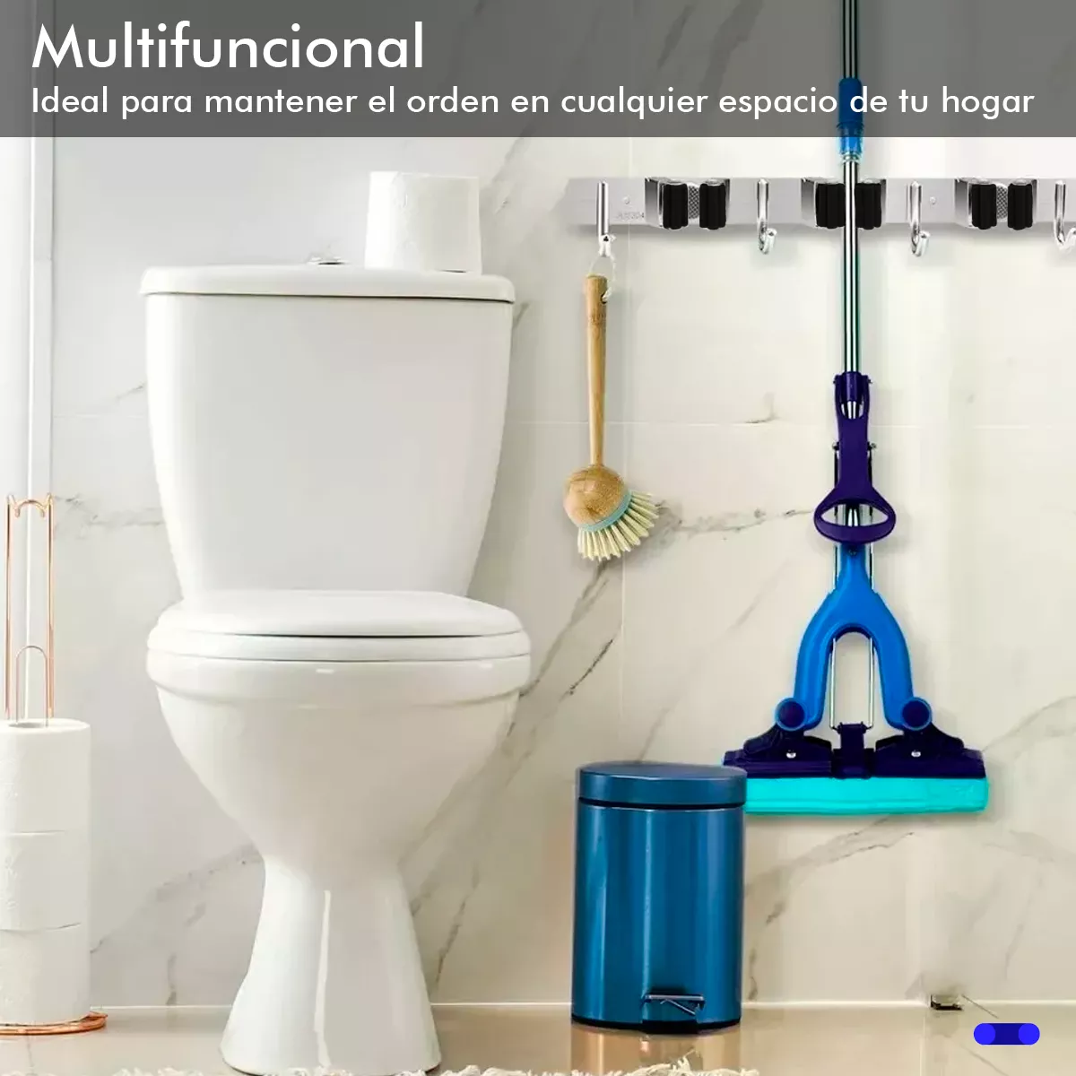 Foto 4 pulgar | Organizador de Escobas Acero Inoxidable Eo Safe Imports Esi-11532 Plata