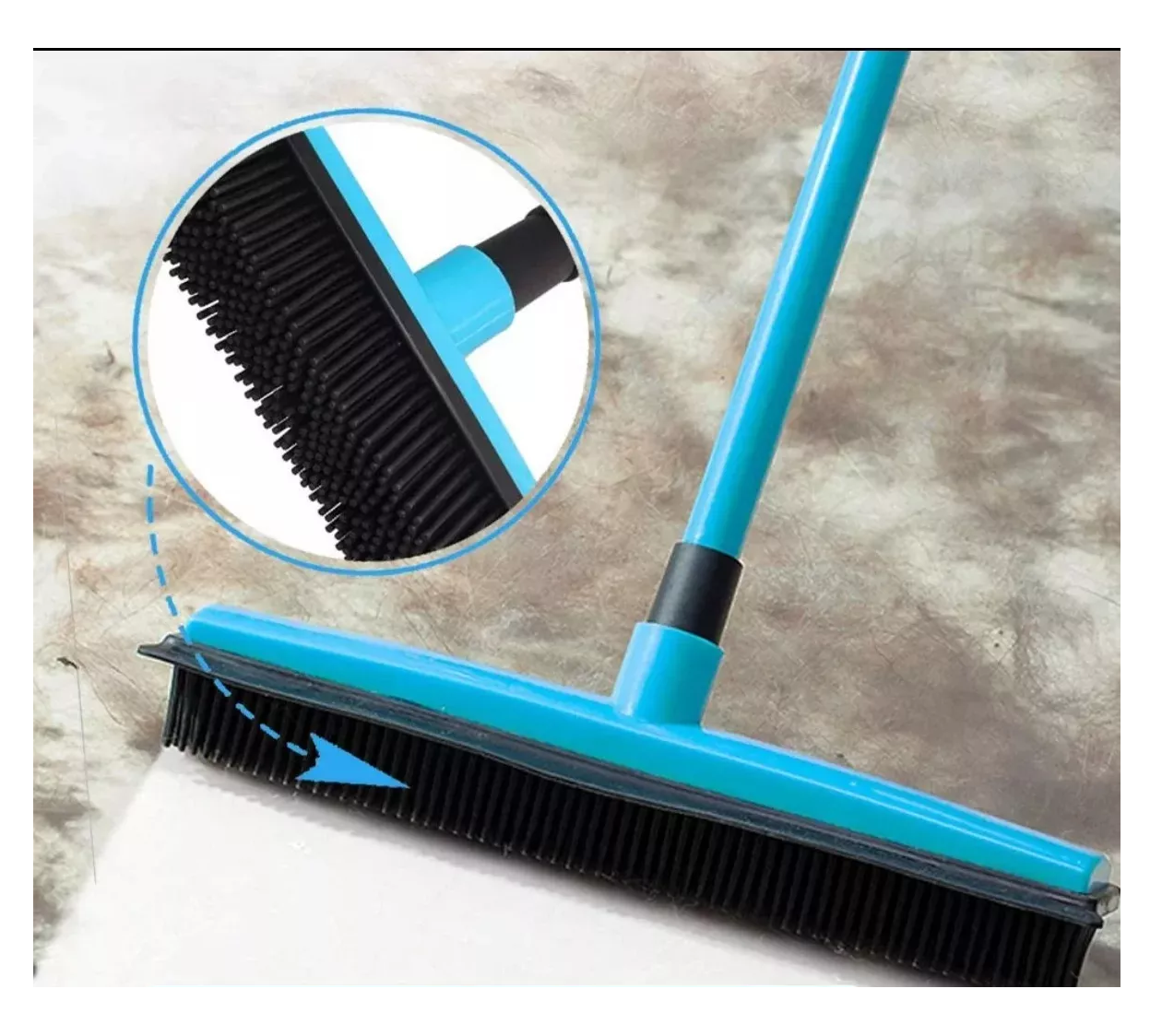 Foto 4 pulgar | Escoba Pro 2 En 1 Cerdas De Hule Con Jalador Líquidos Y Pelo Azul Negro