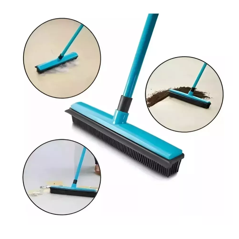 Foto 5 pulgar | Escoba Pro 2 En 1 Cerdas De Hule Con Jalador Líquidos Y Pelo Azul Negro