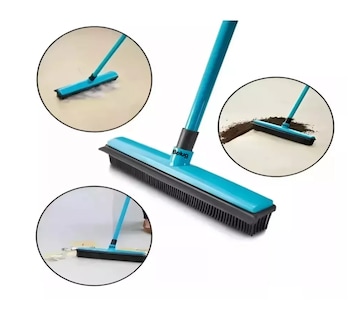 Foto 4 | Escoba Pro 2 En 1 Cerdas De Hule Belug Con Jalador Líquidos Y Pelo Azul Negro