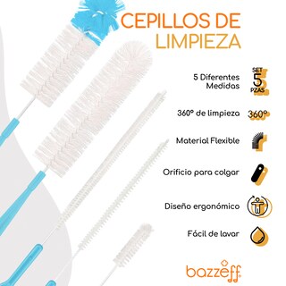 Foto 2 | Set de 5 Cepillos Bazzeff de Limpieza para Cocina Azul