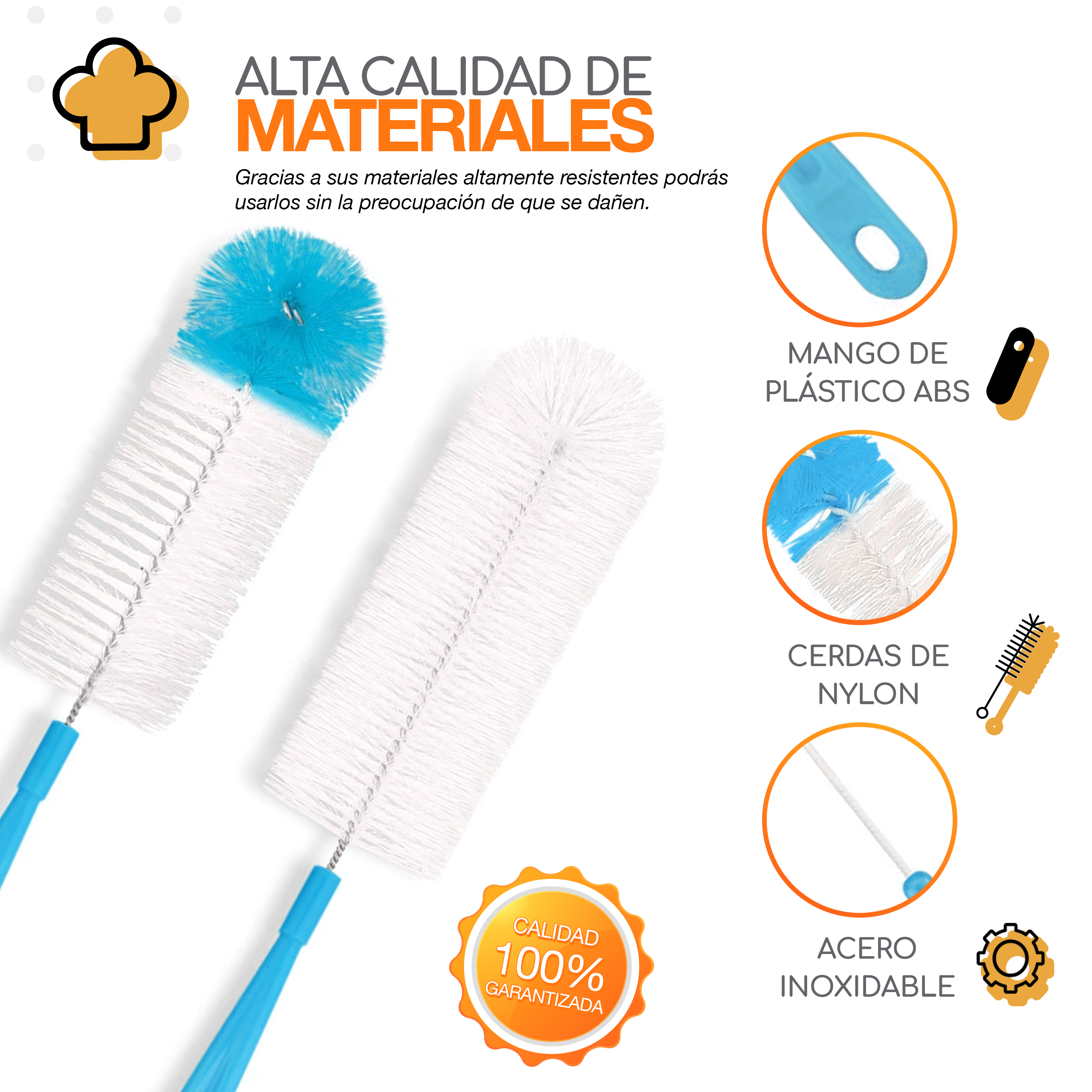 Foto 5 pulgar | Set de 5 Cepillos Bazzeff de Limpieza para Cocina Azul