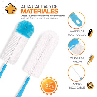 Foto 4 | Set de 5 Cepillos Bazzeff de Limpieza para Cocina Azul