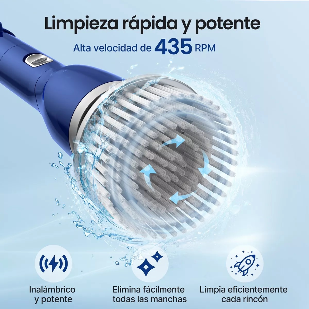 Foto 4 pulgar | Cepillo Eléctrico De Limpieza Recargable Para Baño Y Cocina Eo Safe Imports Esi-13628 Azul