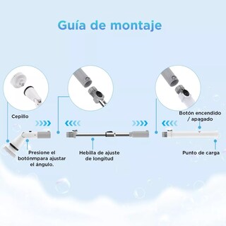 Foto 5 | Cepillo Limpiador De Baño, Eléctrico Inalámbrico Giratorio Eo Safe Imports Esi-13625 Blanco