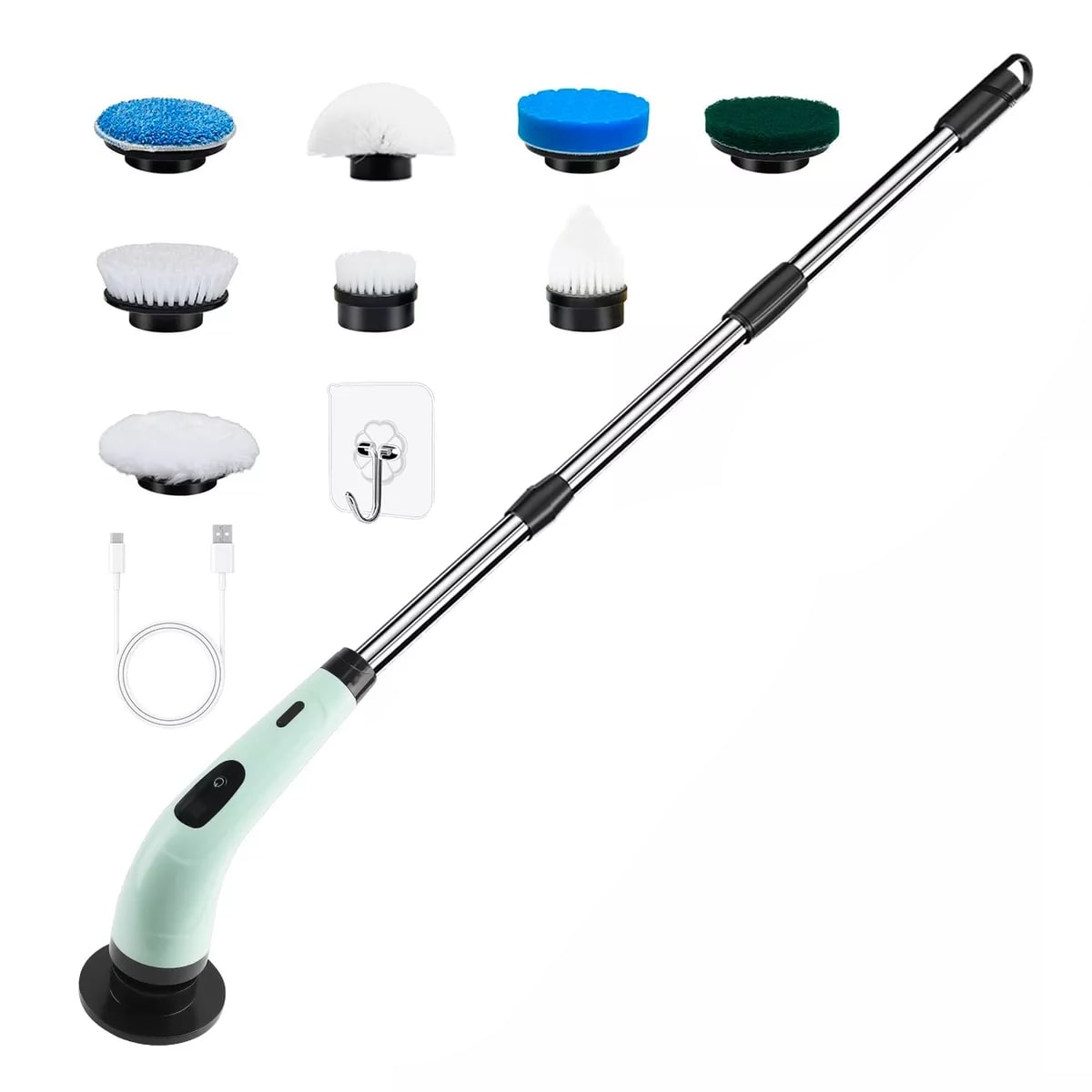 Cepillo De Limpieza Electrico Recargable Con 9 Accesorios Eo Safe Imports Esi-14371 Multicolor $975