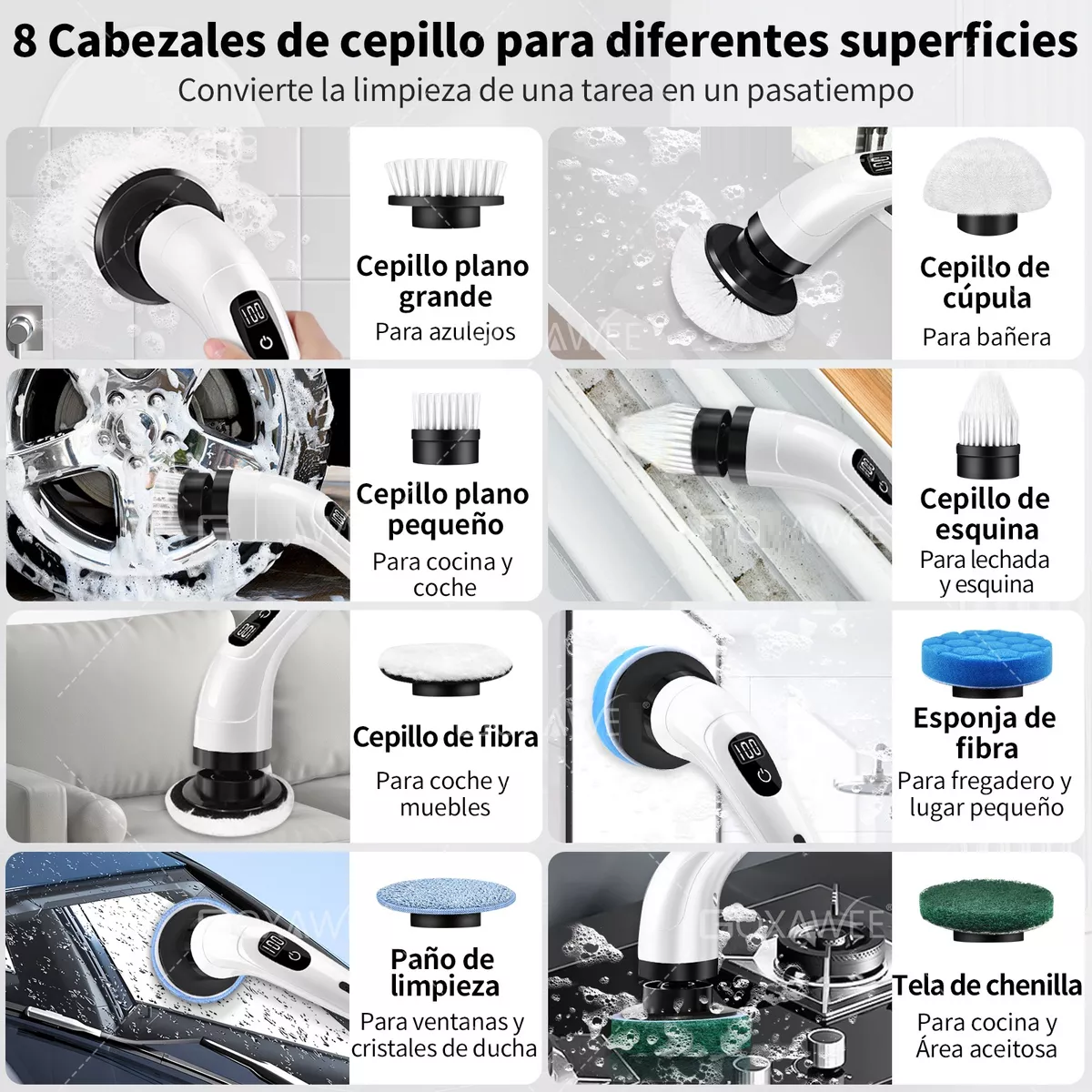 Foto 2 | Cepillo De Limpieza Eléctrico Inalámbrico Rotativo Eo Safe Imports Esi-14368 Blanco