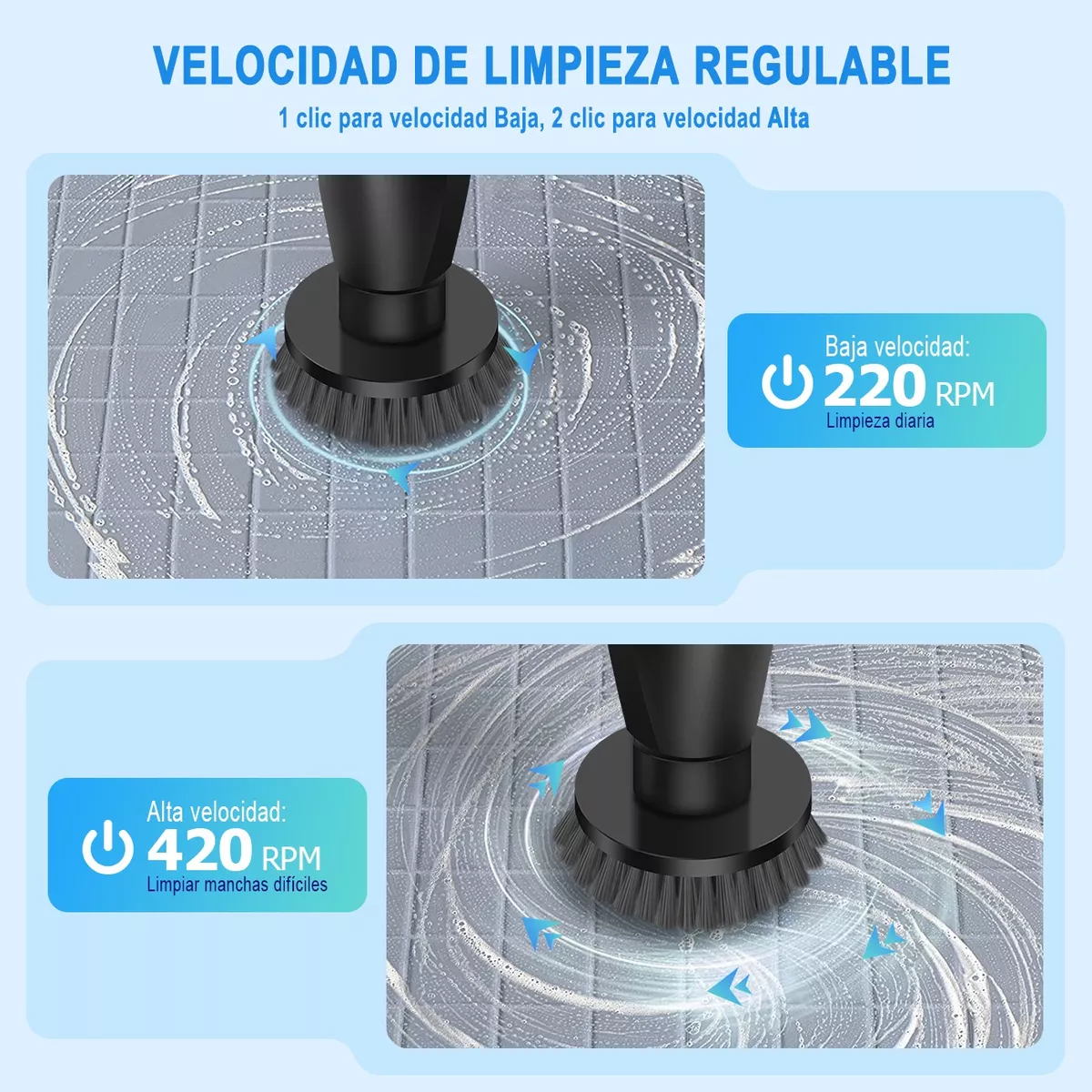 Foto 3 pulgar | Cepillo De Limpieza Eléctrico Para Baño Y Cocina Recargable Eo Safe Imports Esi-14367 Negro
