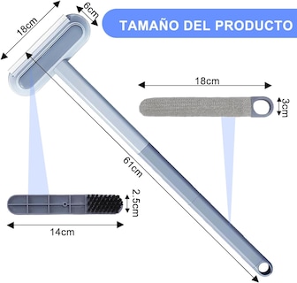 Foto 3 | Limpiador De Ventanas Y Azulejos Con Mango Extensible – Herramienta De Doble Cara Para Cristales, Vidrios Y Super