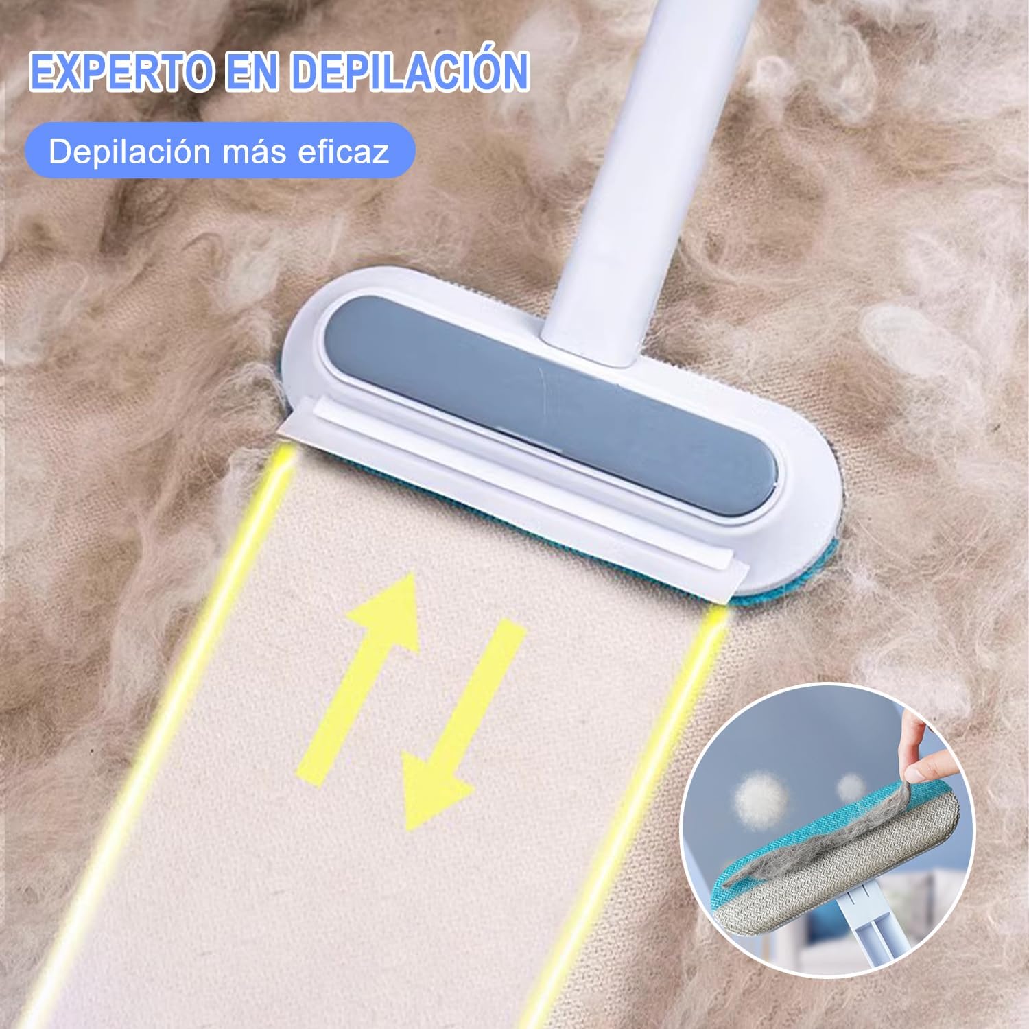 Foto 7 pulgar | Limpiador De Ventanas Y Azulejos Con Mango Extensible – Herramienta De Doble Cara Para Cristales, Vidrios Y Super