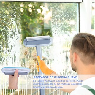 Foto 8 | Limpiador De Ventanas Y Azulejos Con Mango Extensible – Herramienta De Doble Cara Para Cristales, Vidrios Y Super