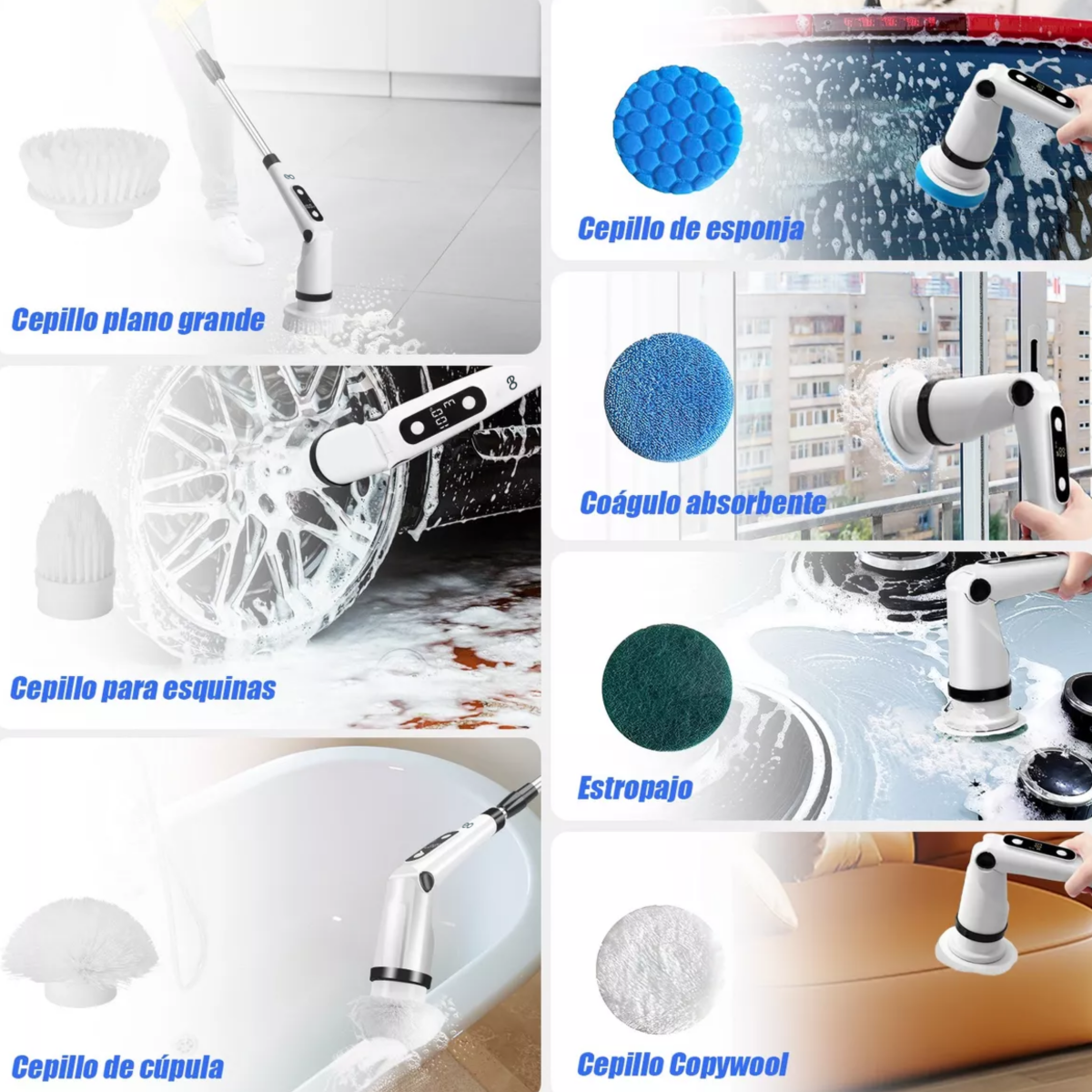 Foto 4 pulgar | Cepillo De Limpieza Eléctrico 8 En 1 Inalámbrico Eo Safe Imports Esi-14370-1 Blanco
