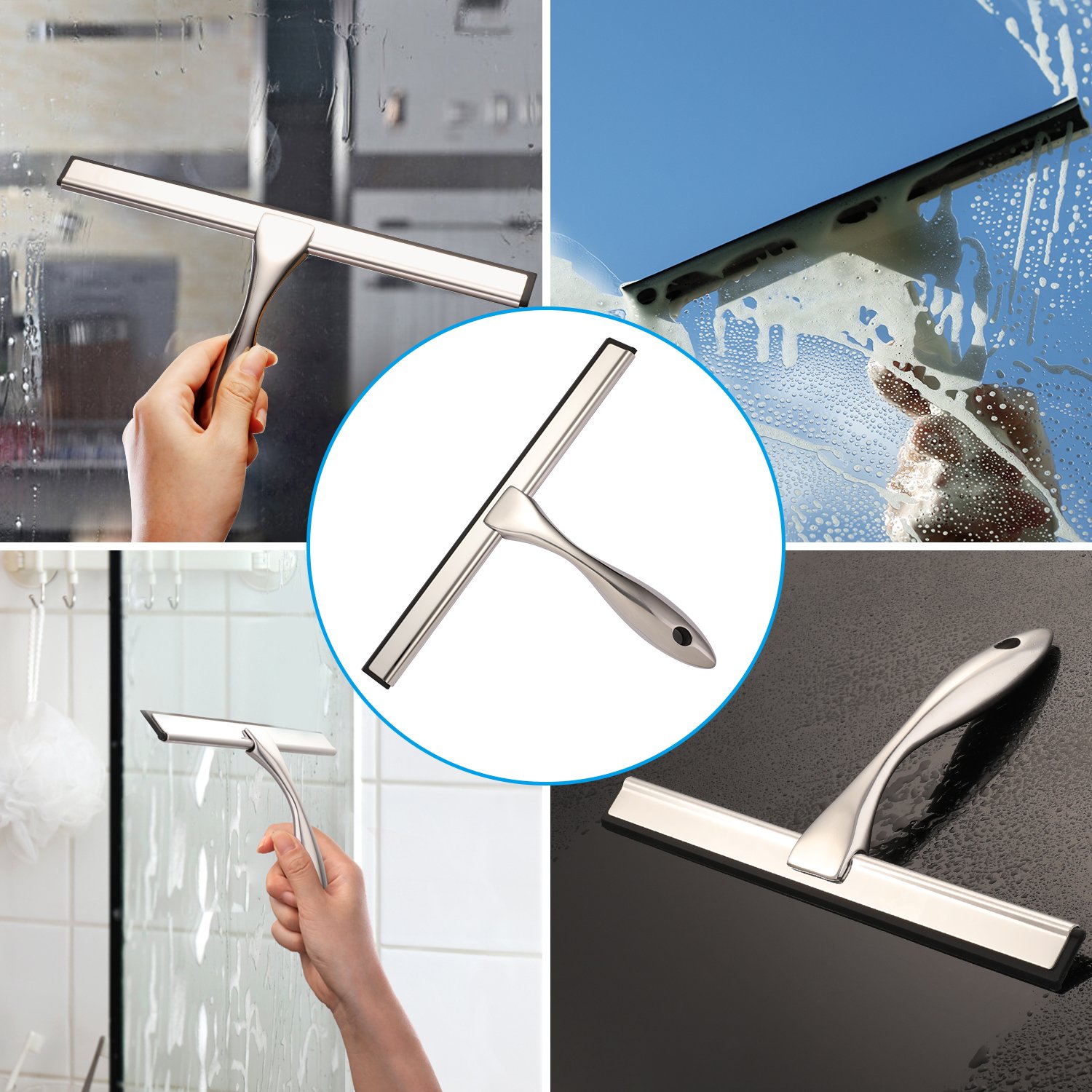 Foto 7 | Espátula De Ducha Hiware Multiusos De Acero Inoxidable De 25 Cm - Venta Internacional.
