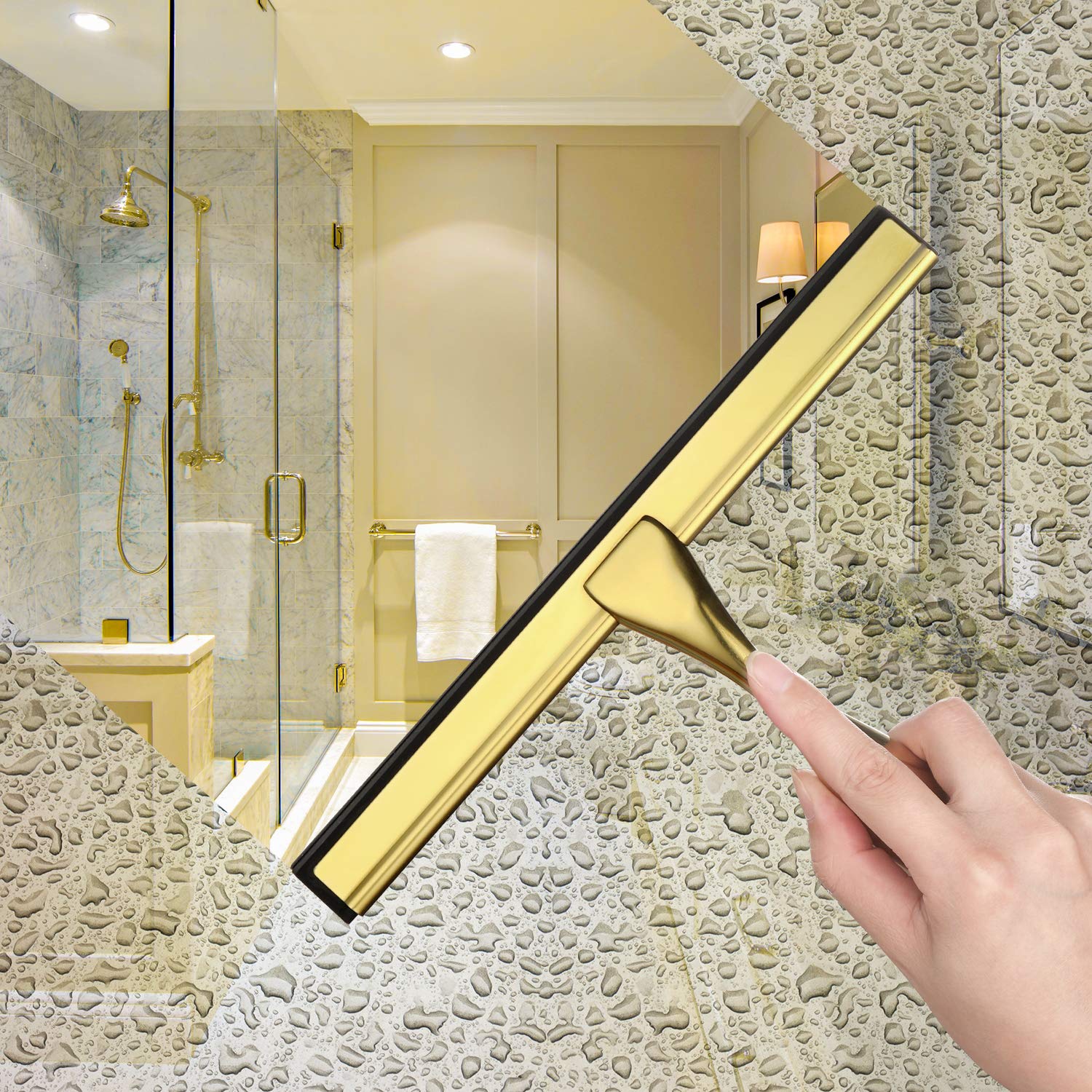 Foto 3 | Espátula De Ducha Hiware Multiusos De 25 Cm, Latón Y Acero Inoxidable - Venta Internacional.
