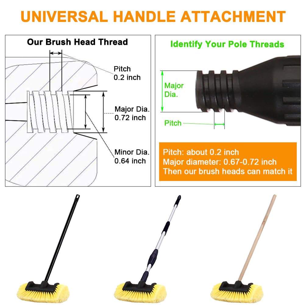 Foto 5 pulgar | Cabezal De Cepillo De Lavado De Autos Carcarez 10 Con Cerdas Suaves Para Automóvil - Venta Internacional.