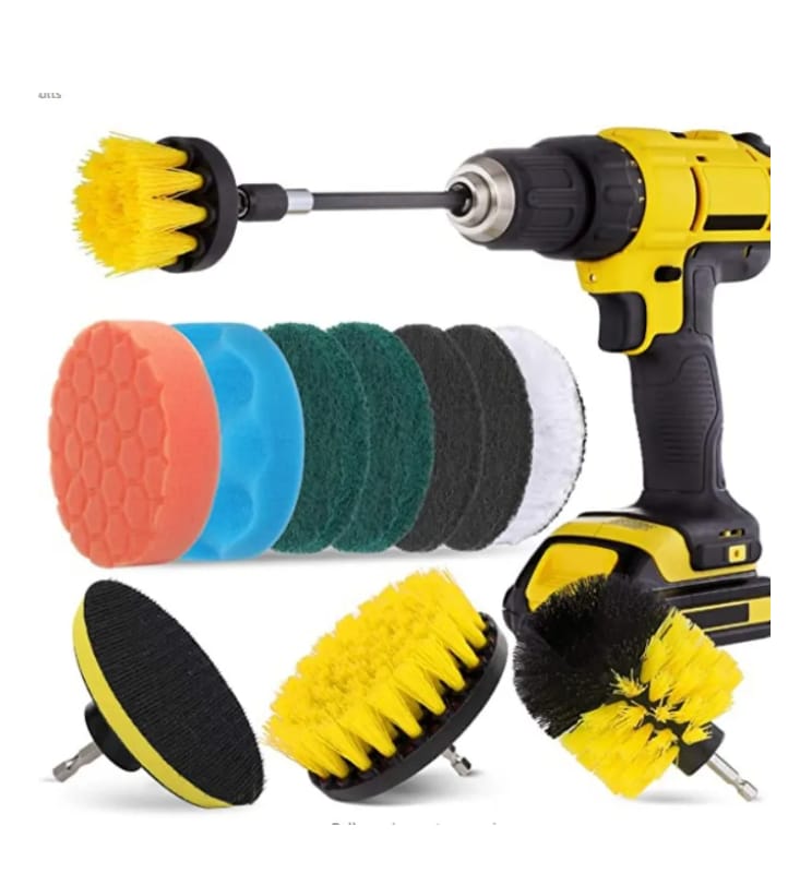 Juego Xtellar De 12 Cepillos Esponja Para Taladro Disco Lija Color Amarillo $689