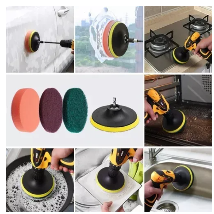 Foto 4 pulgar | Juego Xtellar De 12 Cepillos Esponja Para Taladro Disco Lija Color Amarillo