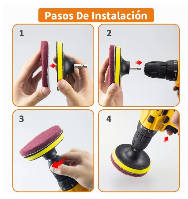Foto 4 pulgar | Juego Xtellar De Cepillos De Limpieza De Taladro Eléctrico 11 Piezas