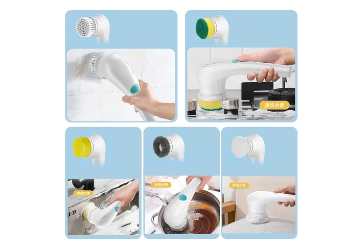 Foto 5 pulgar | Xtellar Cepillo Eléctrico De Limpieza Profunda Para Baño Con 9 Cabezales Intercambiables