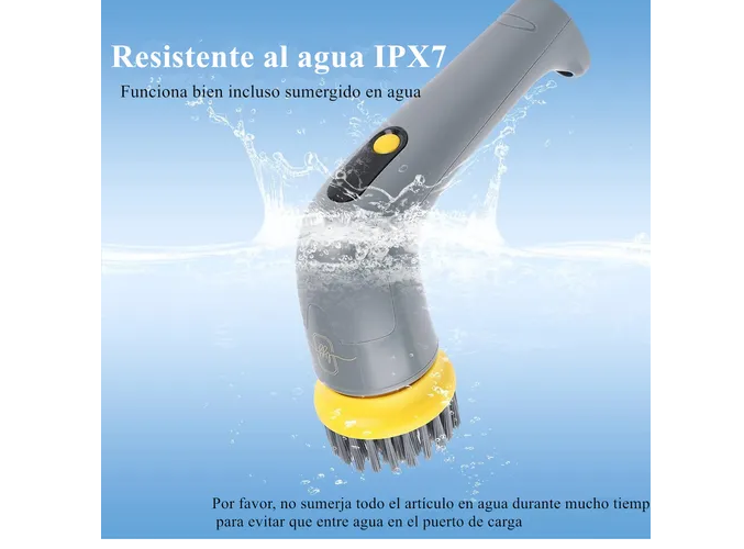 Foto 6 pulgar | Xtellar Cepillo De Limpieza De Baño Avanzado  Inalámbrico Y Eléctrico En Color Gris Elegante