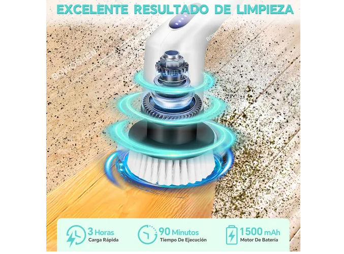 Foto 5 pulgar | Xtellar Cepillo Eléctrico Limpiador De Baño Inalámbrico Y Giratorio