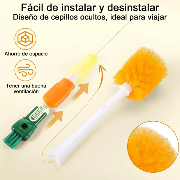 Foto 5 pulgar | Xtellar Cepillo Limpiador 5 En 1 Multifuncional Para Biberones Y Hogar