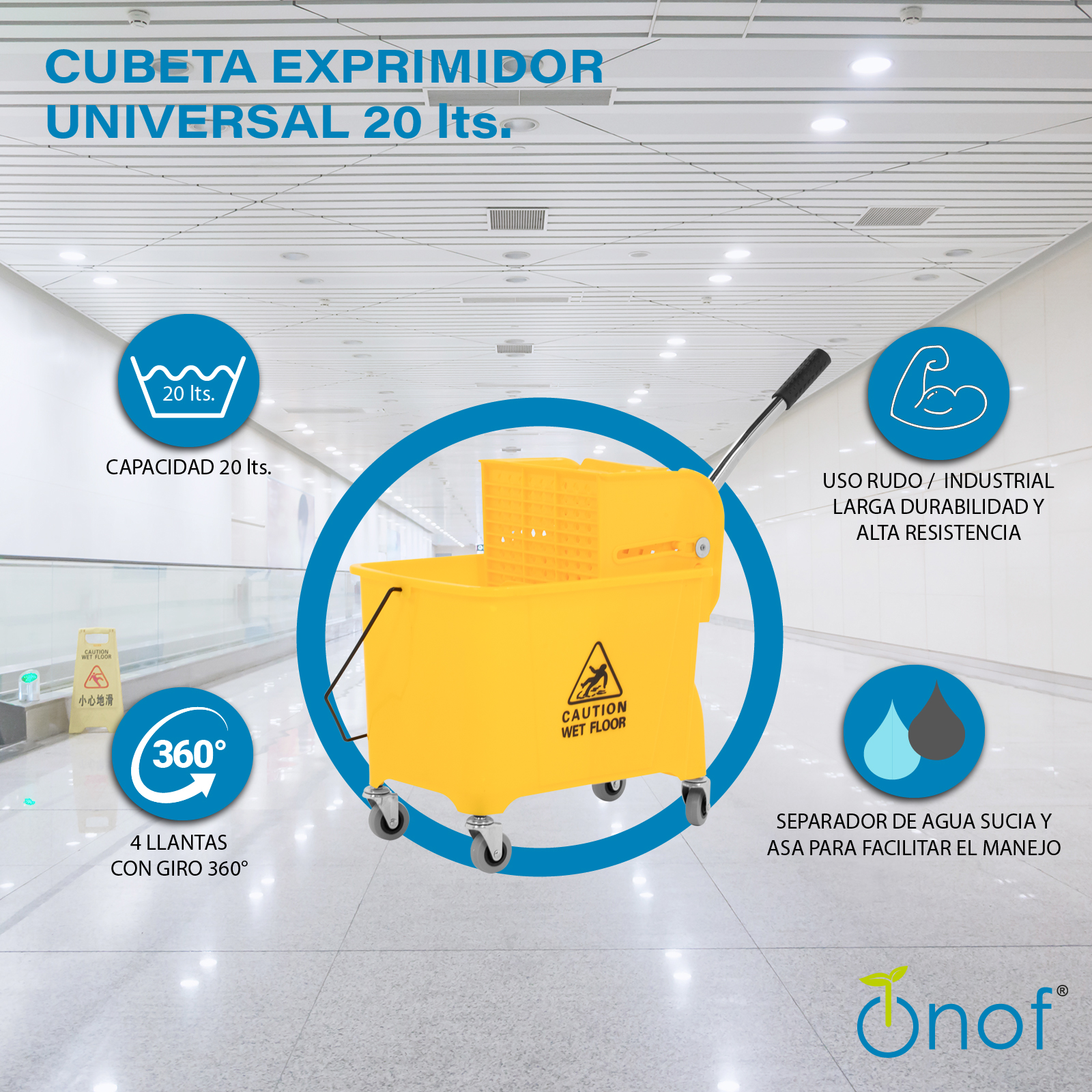 Foto 3 pulgar | Cubeta Exprimidora Onof Cue-001 Capacidad 20l color Amarillo