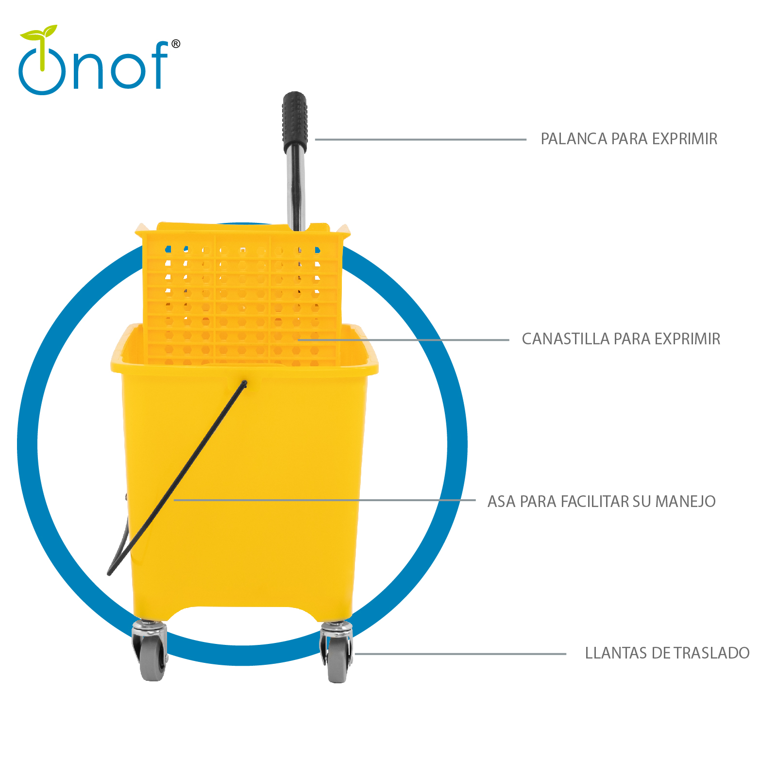 Foto 4 | Cubeta Exprimidora Onof Cue-001 Capacidad 20l color Amarillo