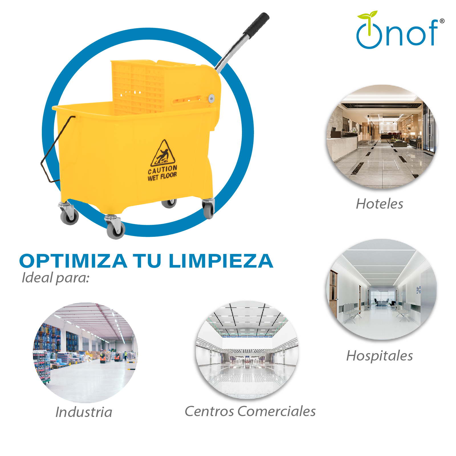 Foto 6 | Cubeta Exprimidora Onof Cue-001 Capacidad 20l color Amarillo