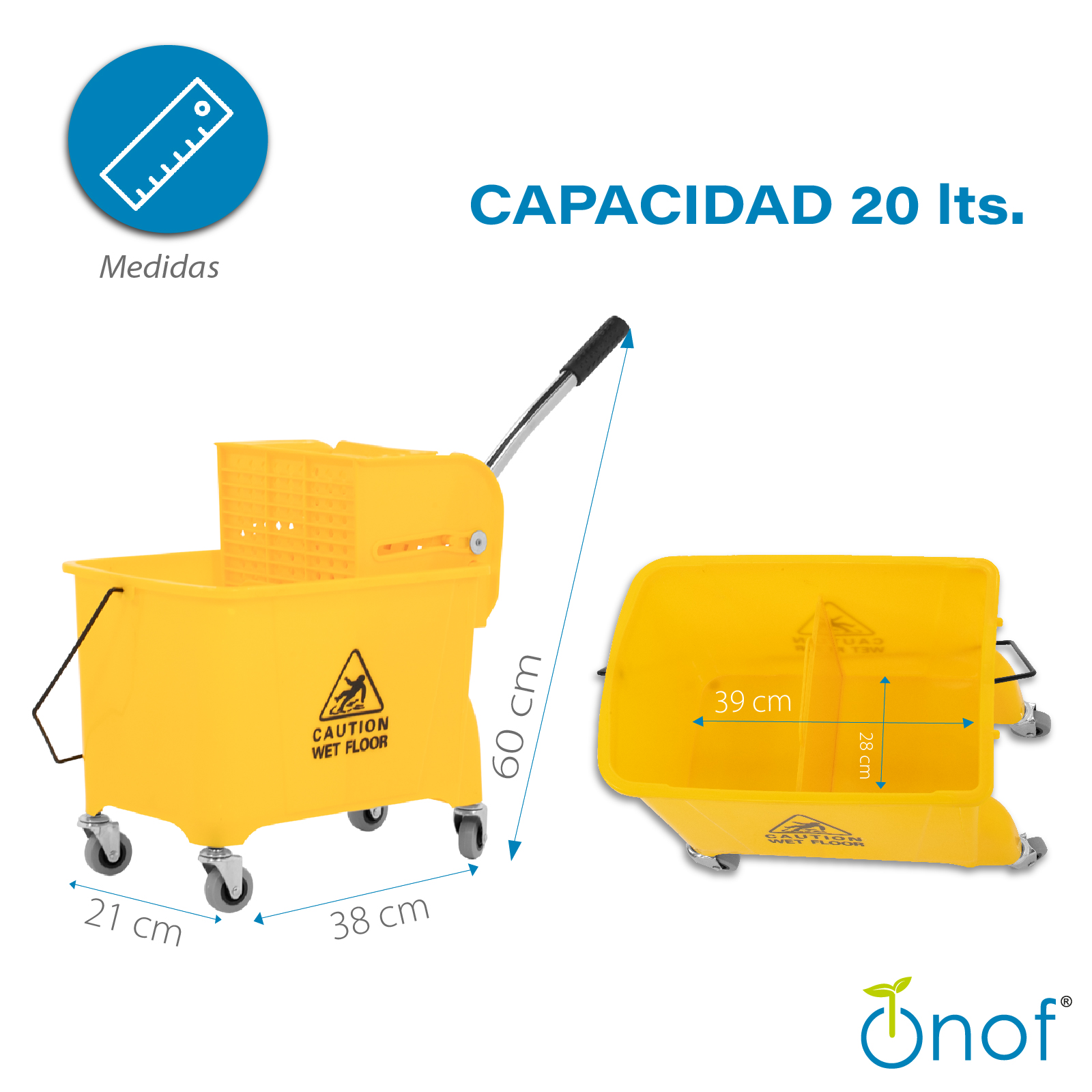 Foto 9 pulgar | Cubeta Exprimidora Onof Cue-001 Capacidad 20l color Amarillo