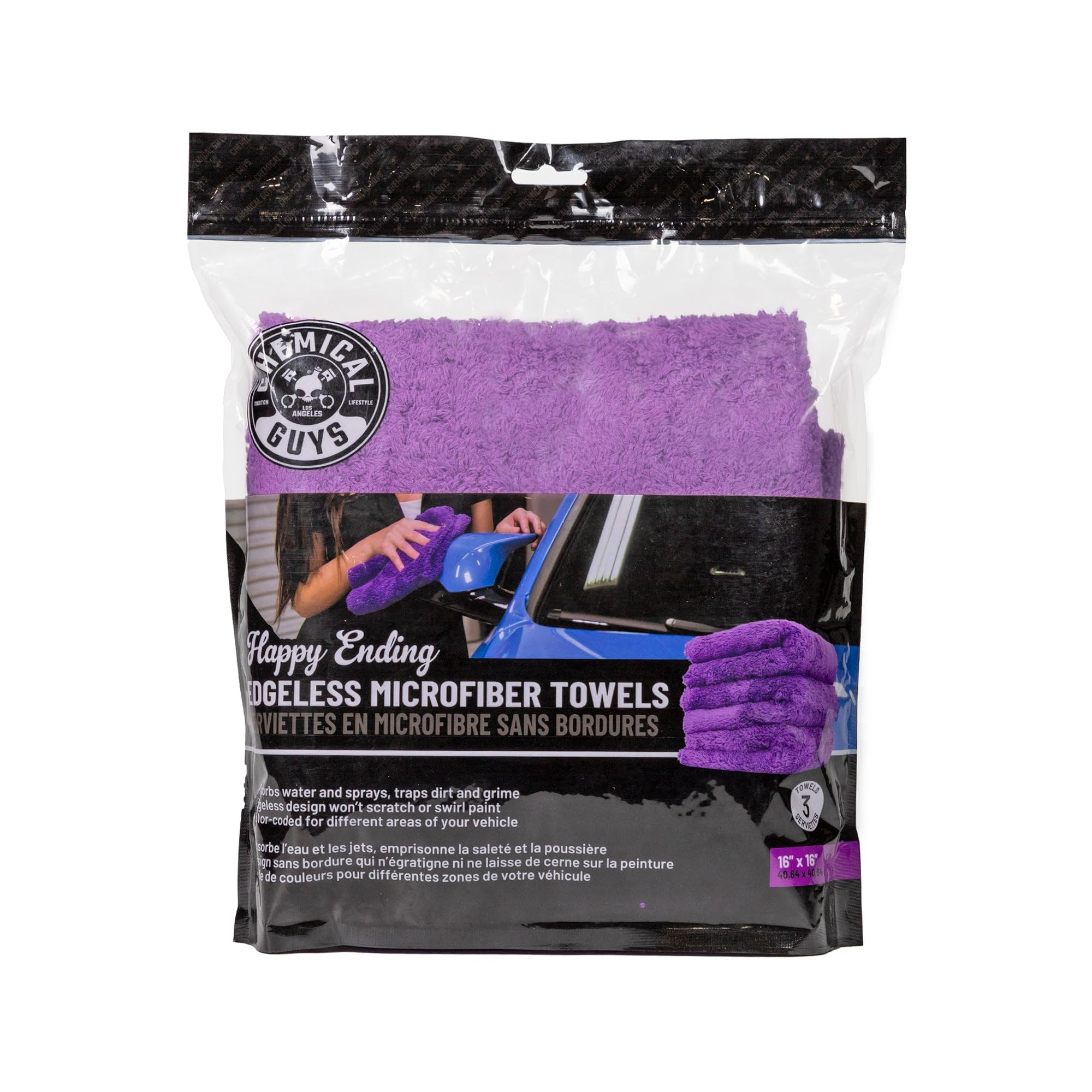 Foto 2 pulgar | Toalla De Microfibra Chemical Guys Happy Ending, Color Morado, 40 X 40 Cm - Venta Internacional.