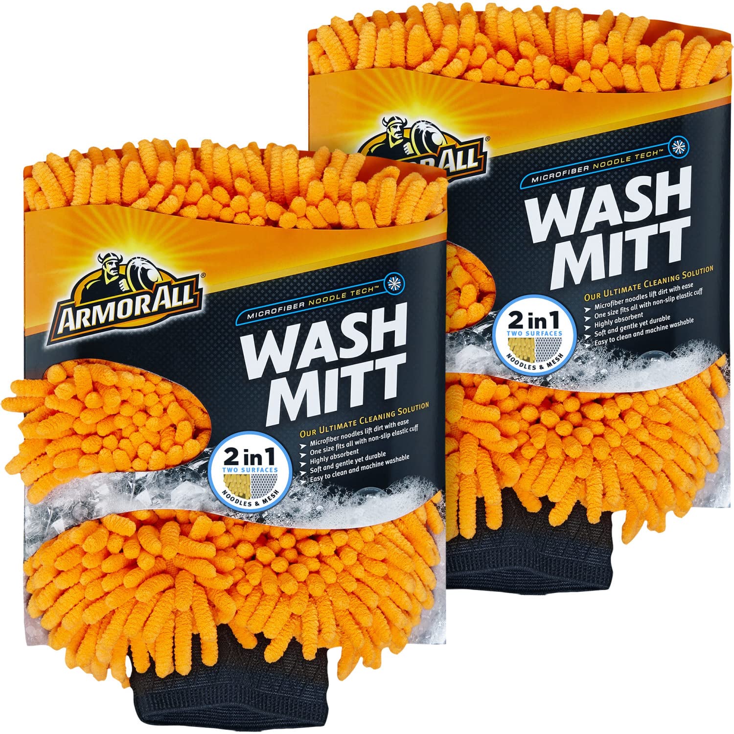 Foto 2 pulgar | Car Wash Mitt Armor All Microfiber Noodle Tech, Paquete De 2 - Venta Internacional.