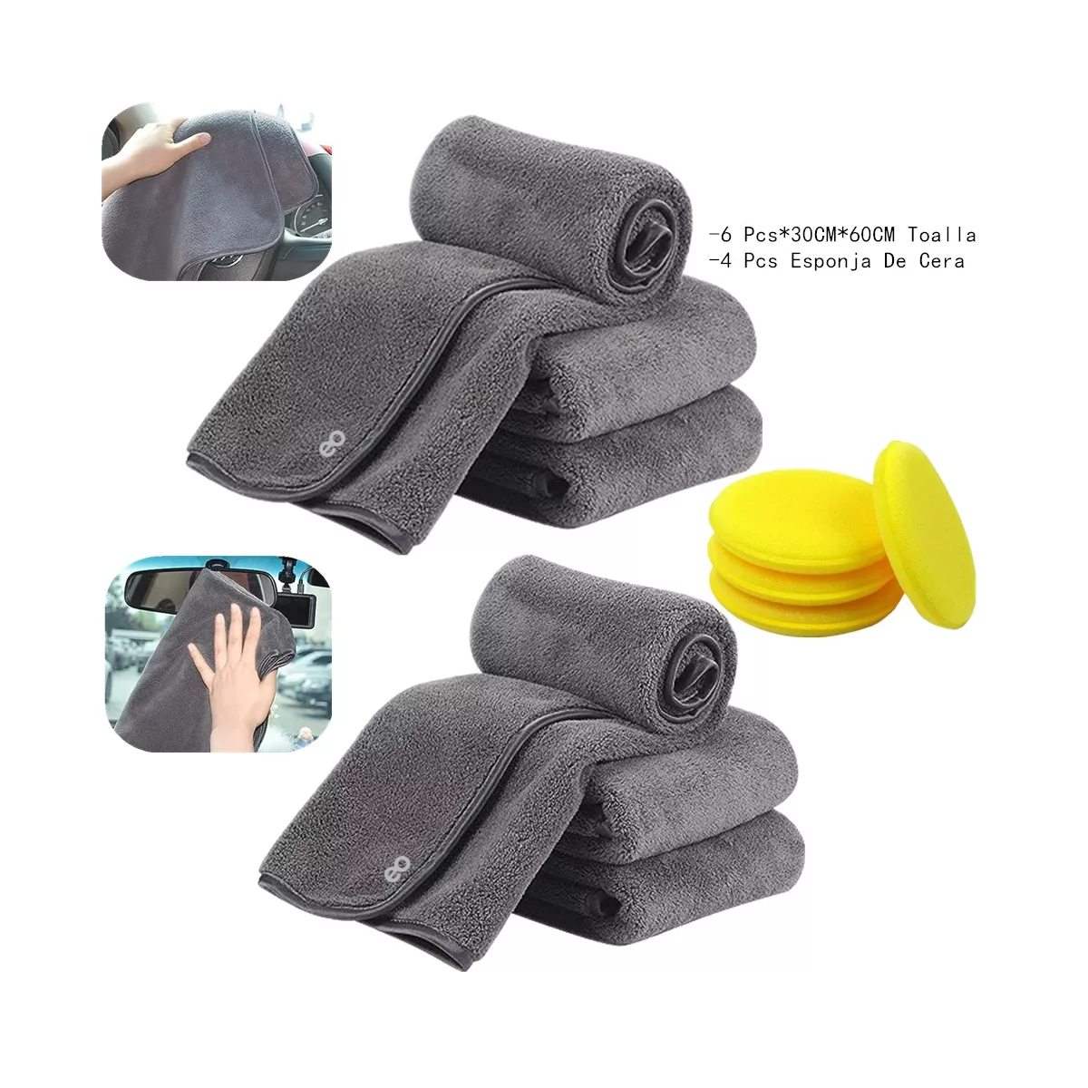 Foto 4 pulgar | Set 6 Paño Mágico Seco Con Toalla Superfina, 30*60cm Eo Safe Imports Esi-12358-1 Gris