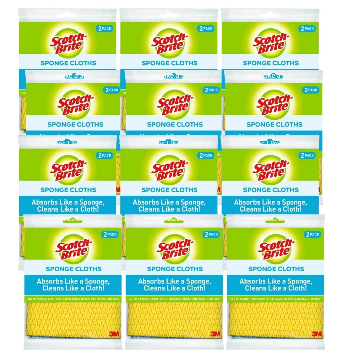 Foto 2 pulgar | Paño De Limpieza Scotch-brite Sponge, Paquete De 24 Unidades, Reutilizable, 3m - Venta Internacional.