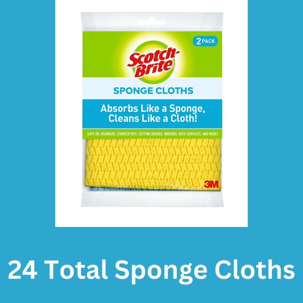 Foto 3 pulgar | Paño De Limpieza Scotch-brite Sponge, Paquete De 24 Unidades, Reutilizable, 3m - Venta Internacional.
