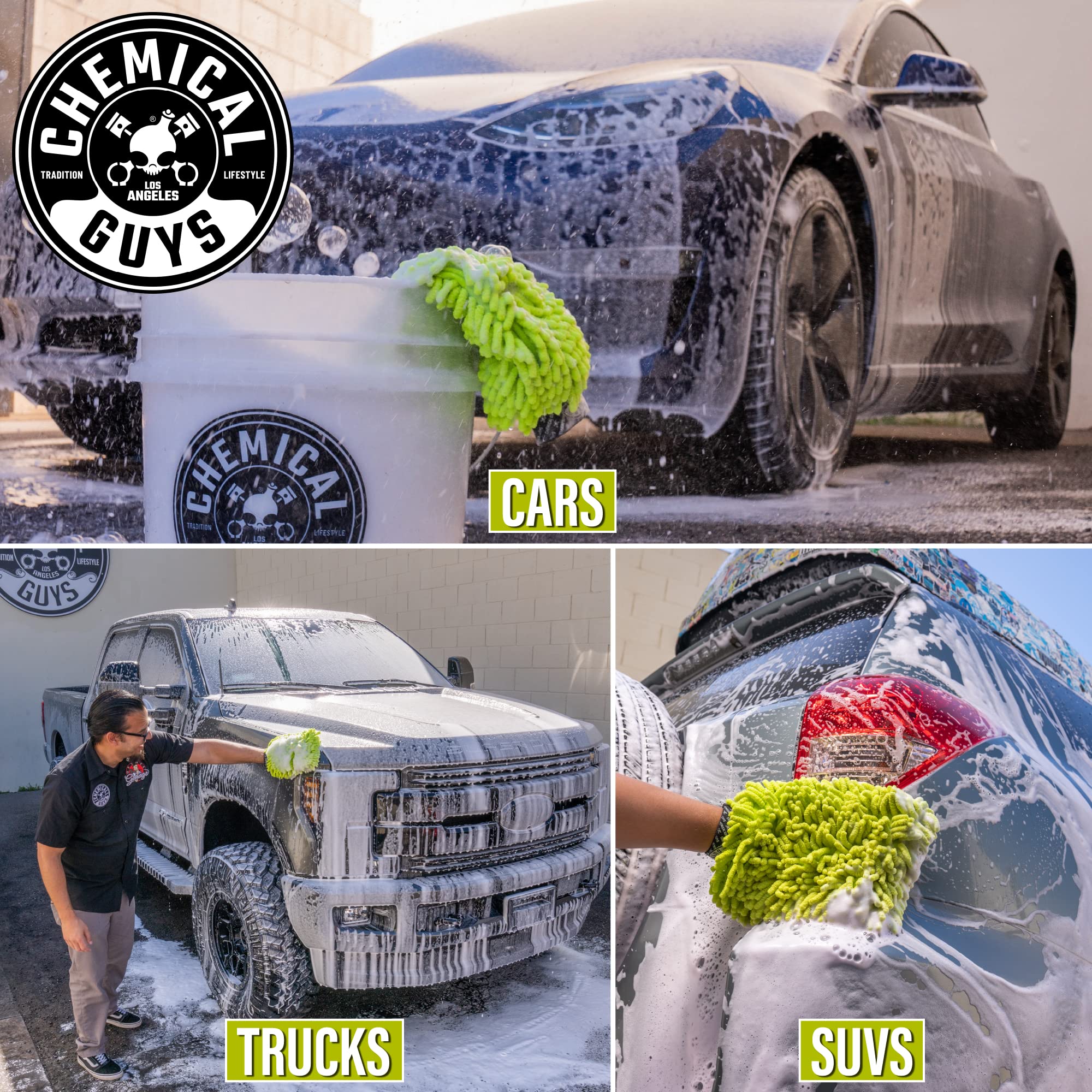 Foto 4 pulgar | Microfibra Wash Mitt Chemical Guys Chenille Premium, Color Verde Lima - Venta Internacional.