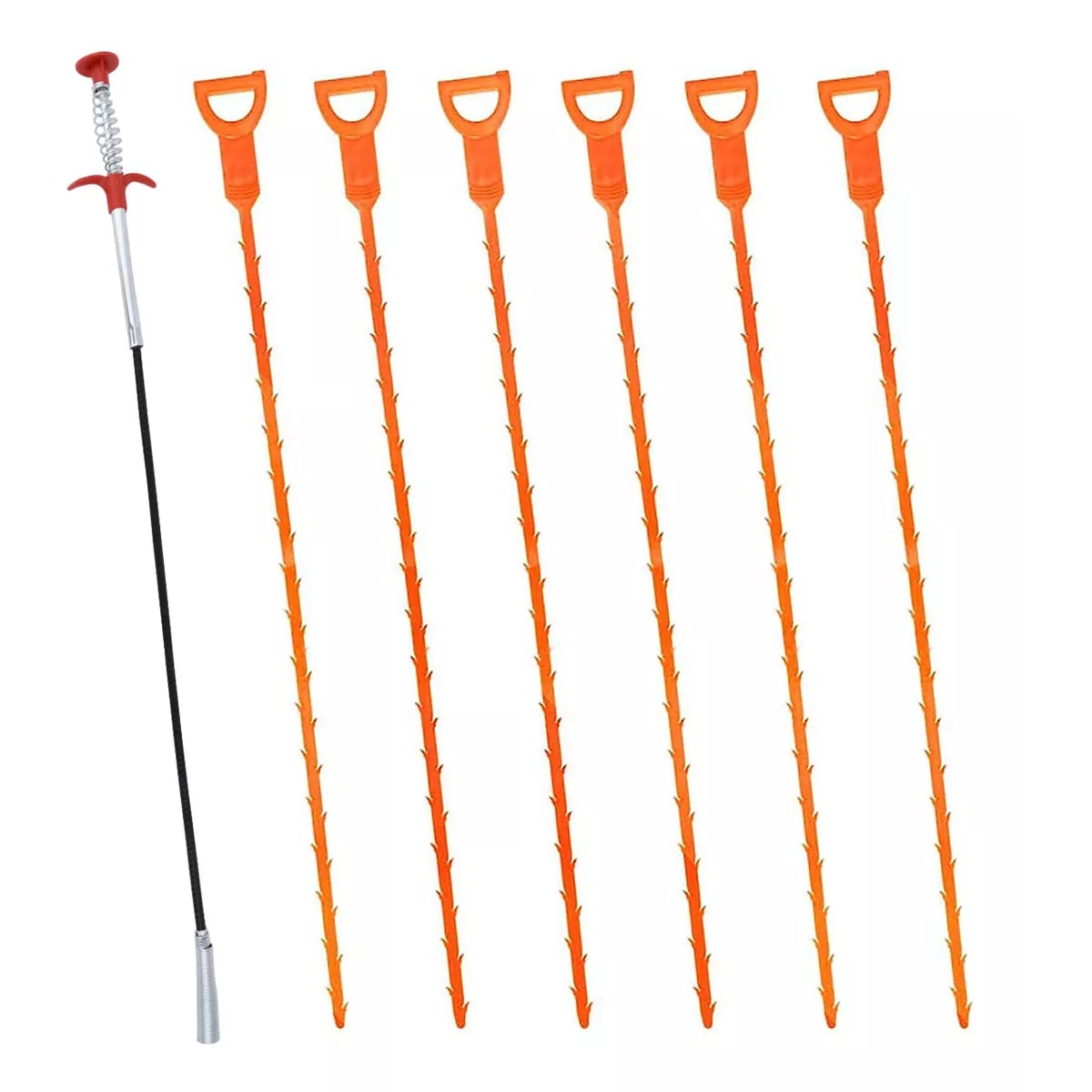 Destapa Tuberias Y Cañerias Pinza Con Gancho Retráctil ,7pcs  Eo Safe Imports Esi-15043 Naranja $479