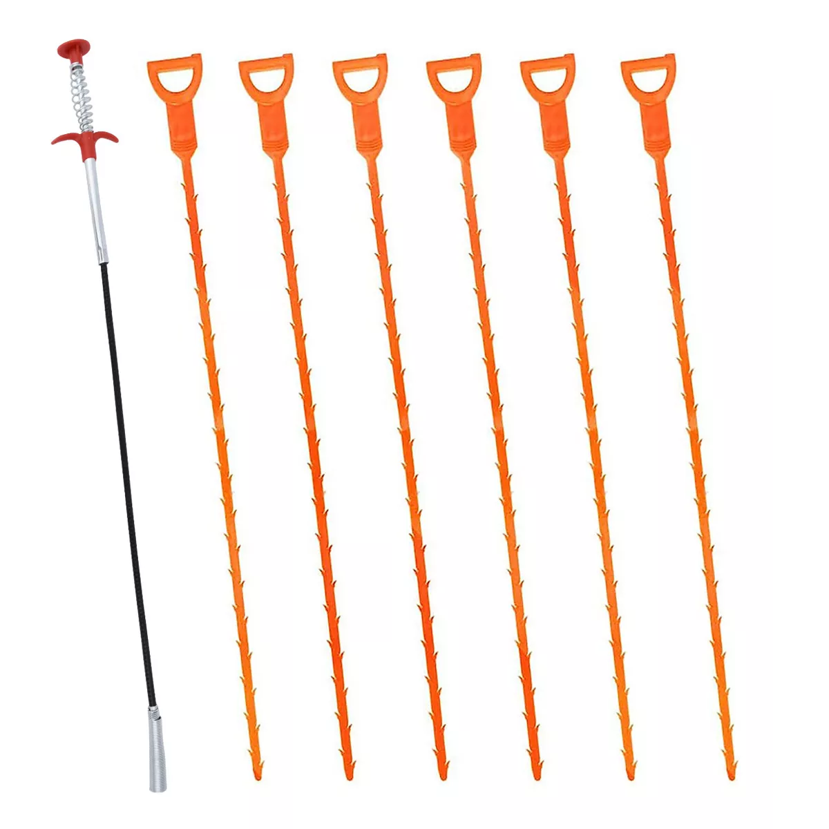 Foto 2 pulgar | Destapa Tuberias Y Cañerias Pinza Con Gancho Retráctil ,7pcs  Eo Safe Imports Esi-15043 Naranja