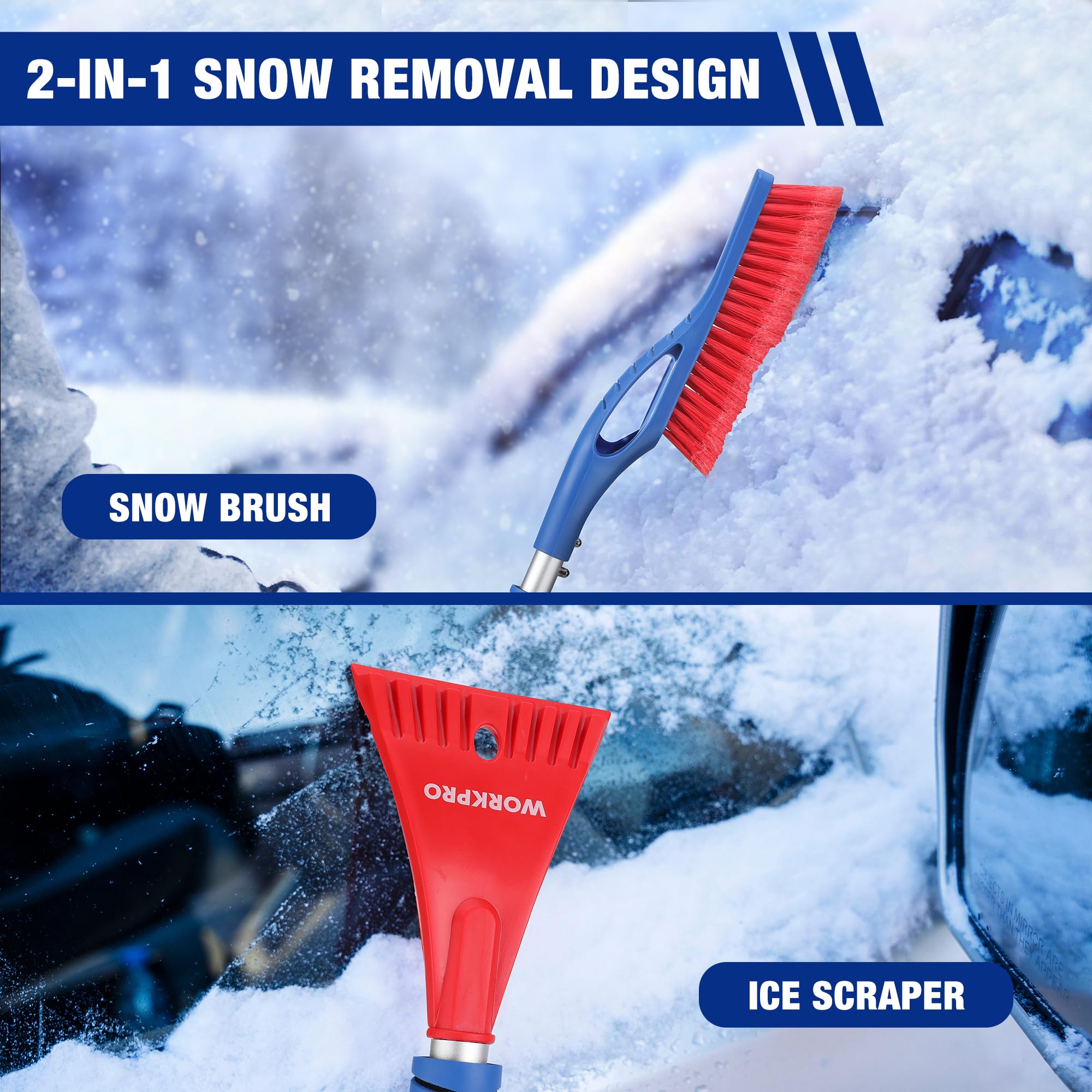 Foto 3 pulgar | Cepillo De Nieve Y Raspador De Hielo Workpro 27 Para Parabrisas De Coche - Venta Internacional.