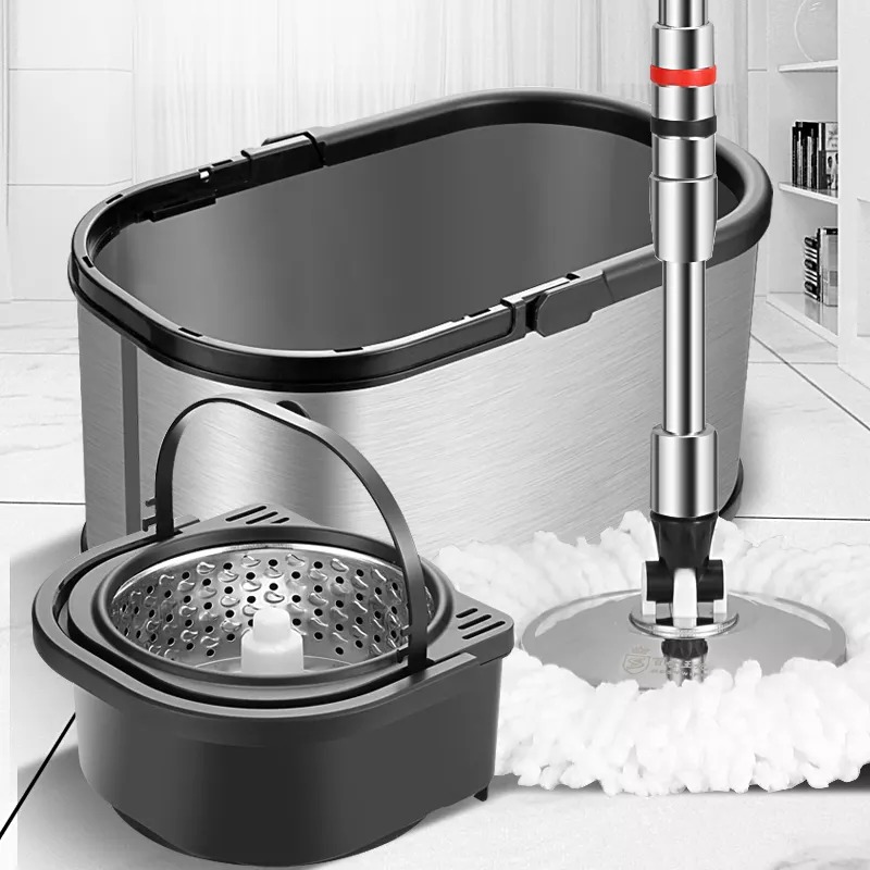 Foto 4 pulgar | Cubeta Brandtrendy Para Trapear Con Exprimidor Giratorio Con 2 Almohadillas Mop Para Limpieza De Todo Tipo De Pisos